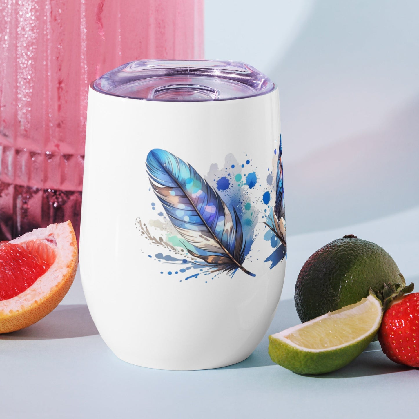 Baby Bird Watercolor Art Stainless Steel Wine Tumbler - Steel Tumbler - Discovery Co.