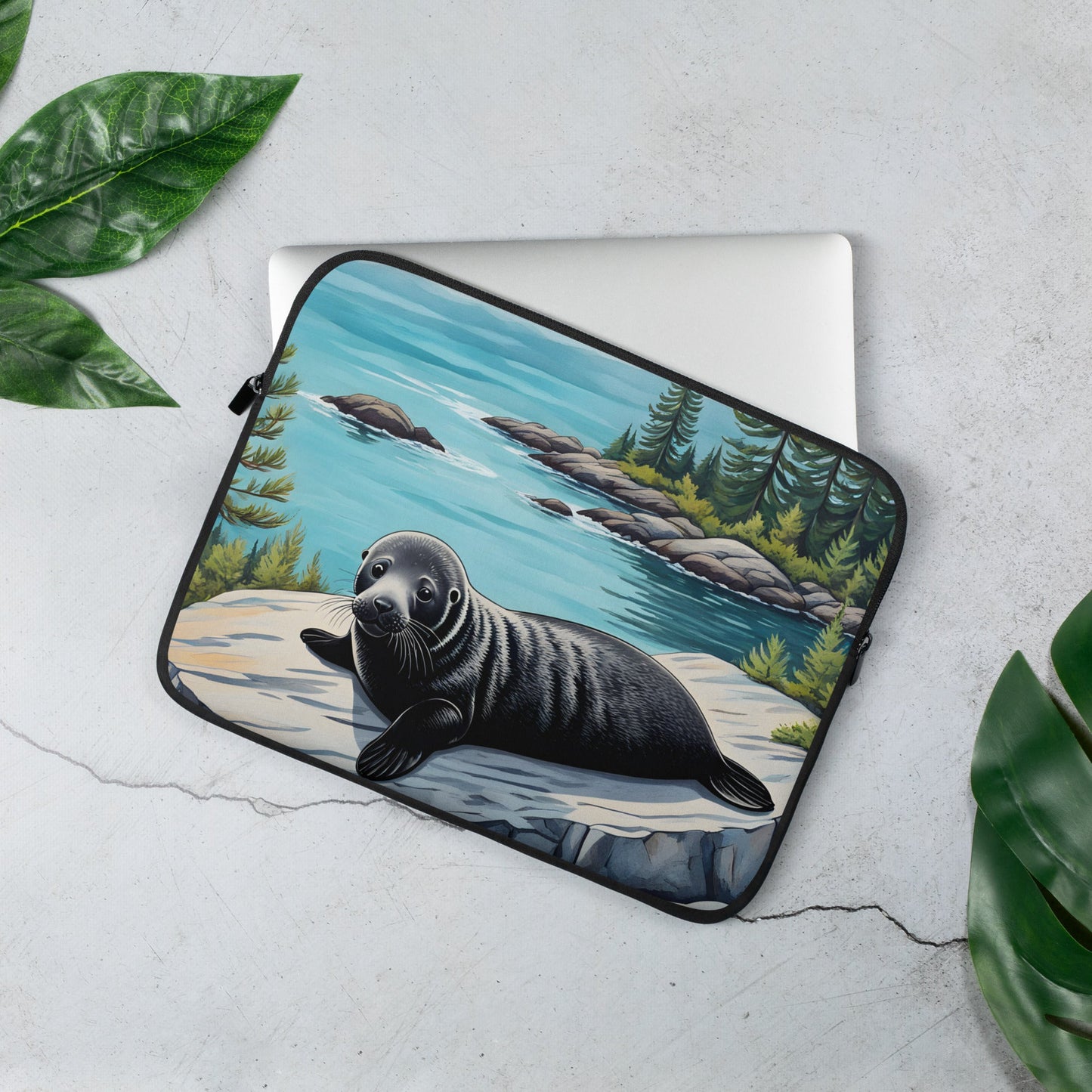 Baby Seal On A Rock Laptop Sleeve - Laptop Cases - Discovery Co.