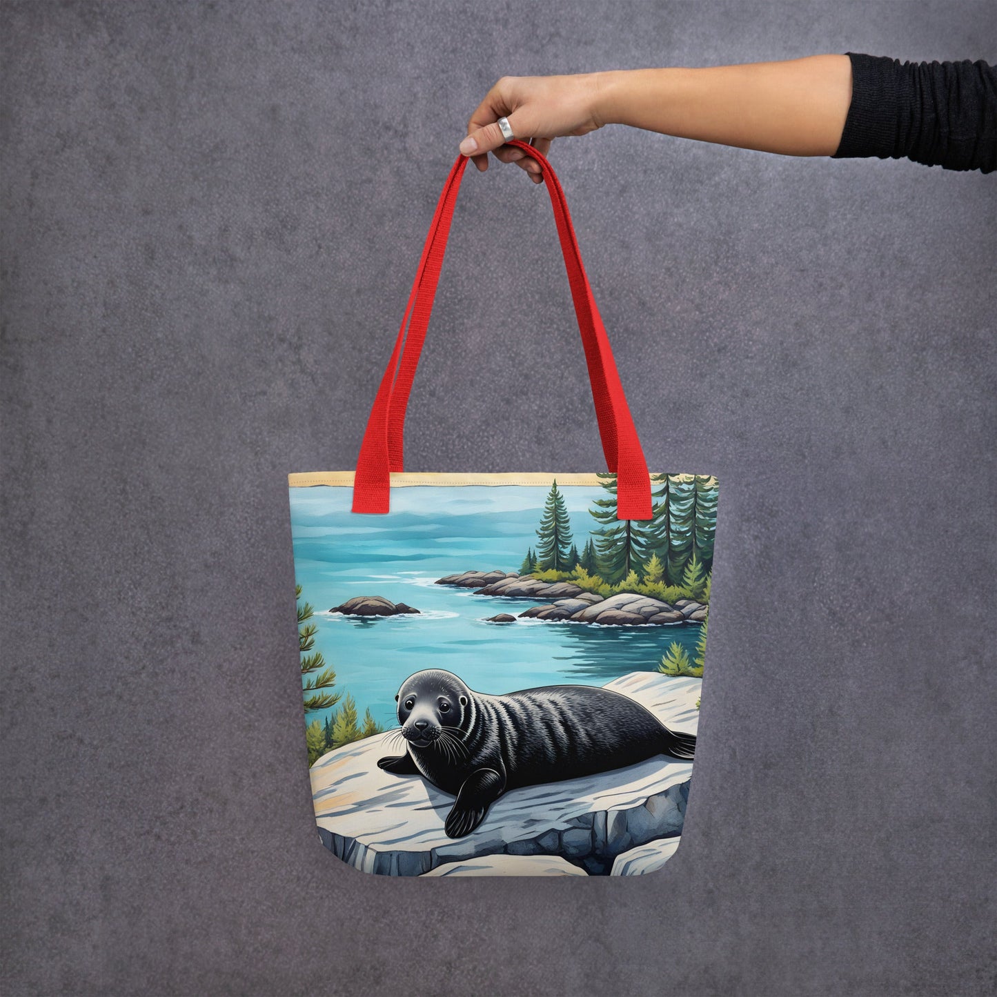 Baby Seal On Rock Tote Bag - Tote Bags - Discovery Co.