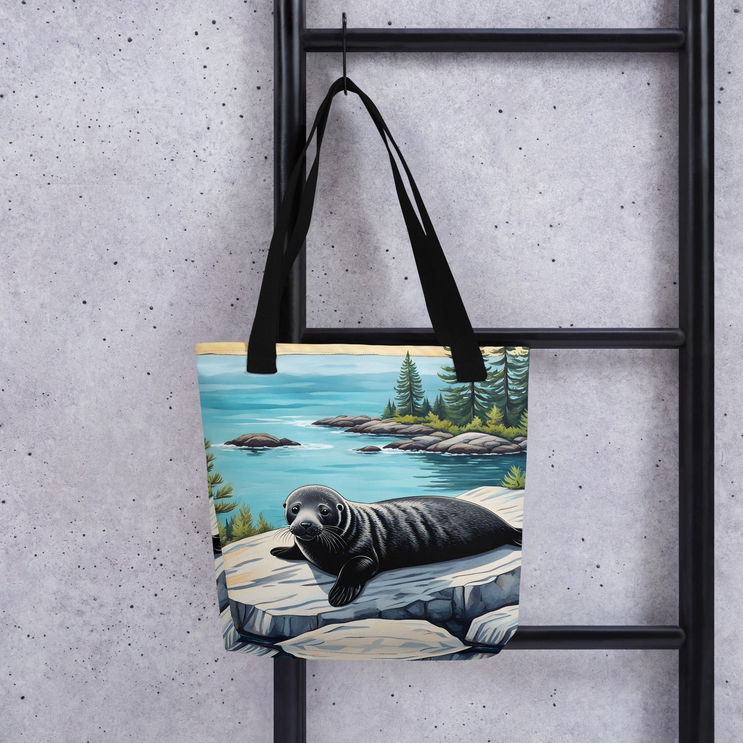 Baby Seal On Rock Tote Bag - Tote Bags - Discovery Co.