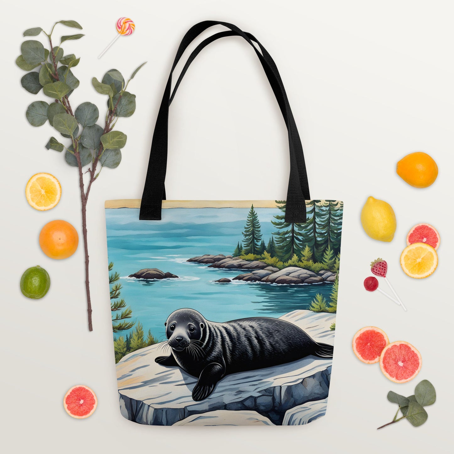 Baby Seal On Rock Tote Bag - Tote Bags - Discovery Co.