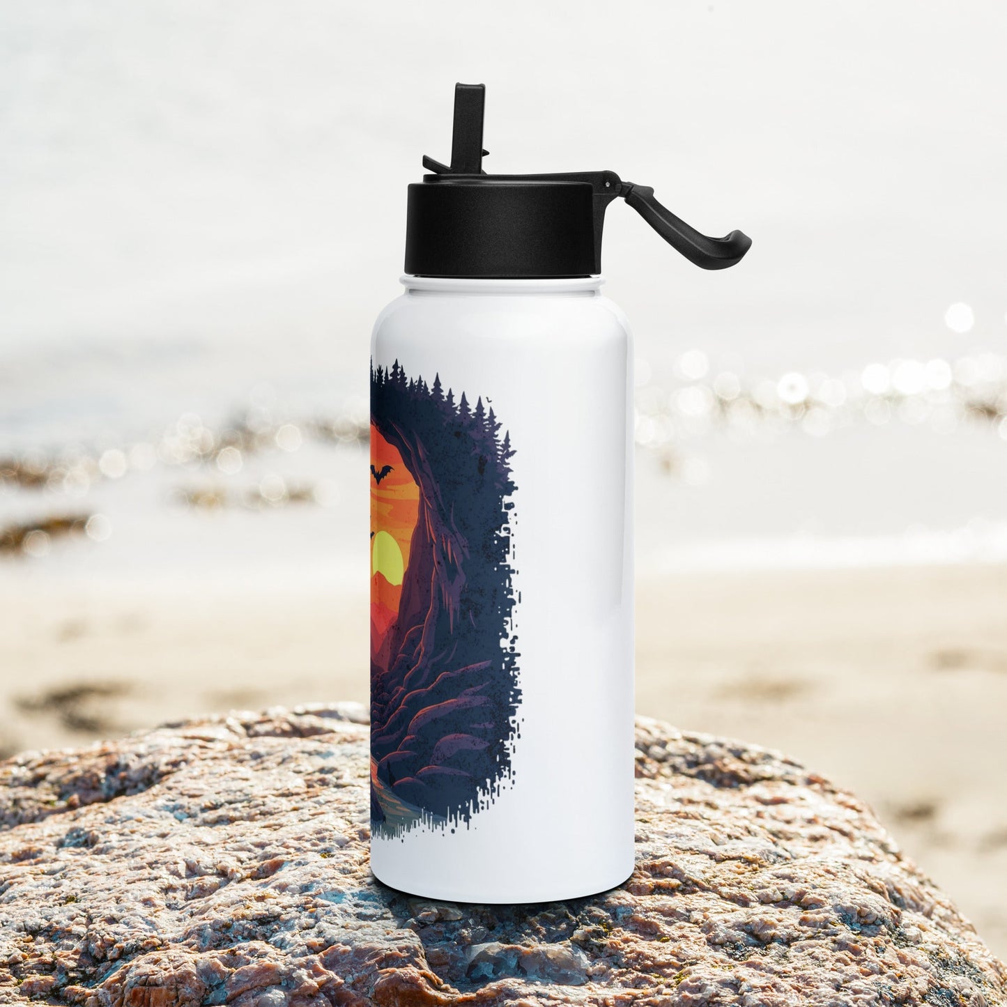 Bat Cave Stainless Steel Water Bottle With Straw Lid - Stainless Steel Water Bottle With Straw Lid - Discovery Co.