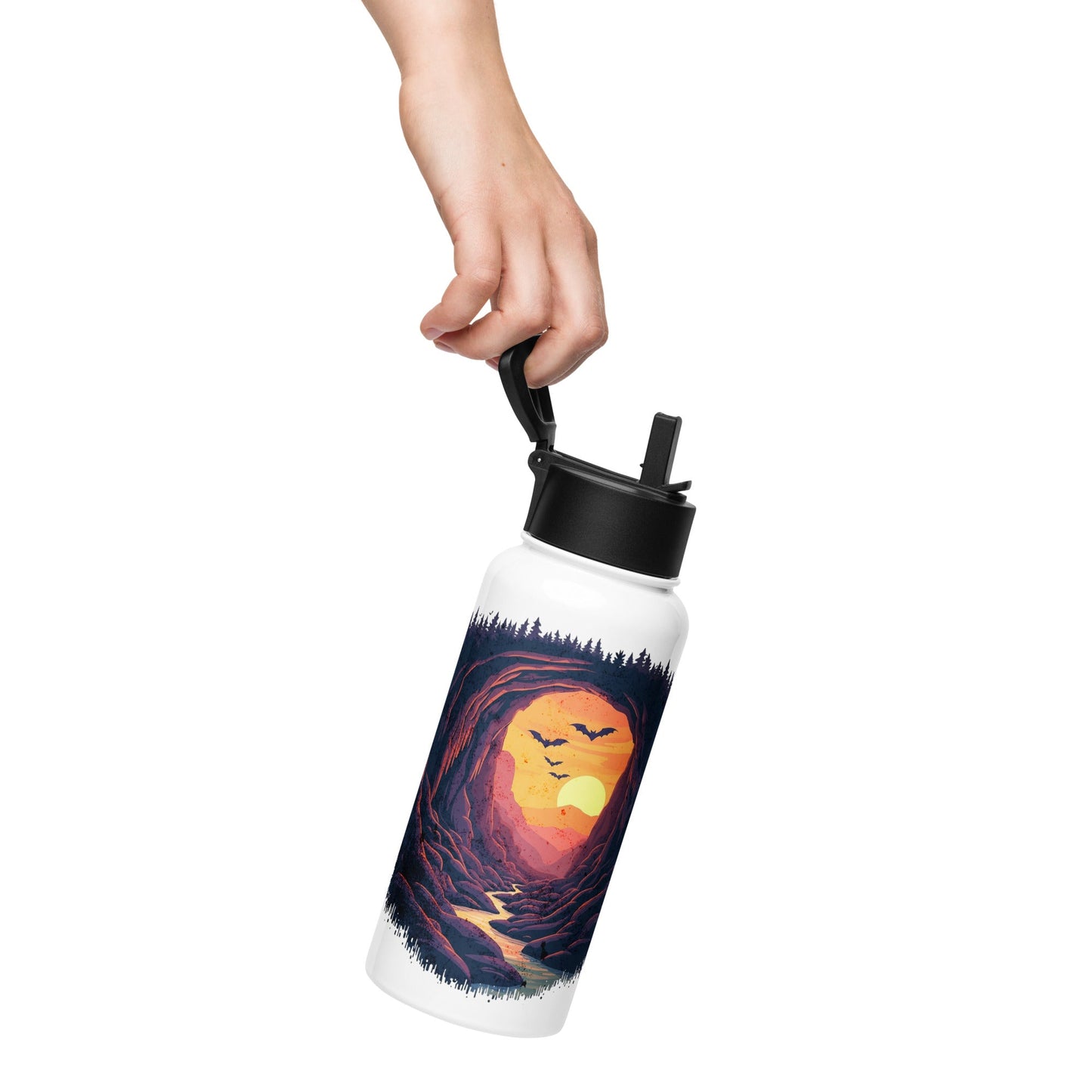 Bat Cave Stainless Steel Water Bottle With Straw Lid - Stainless Steel Water Bottle With Straw Lid - Discovery Co.