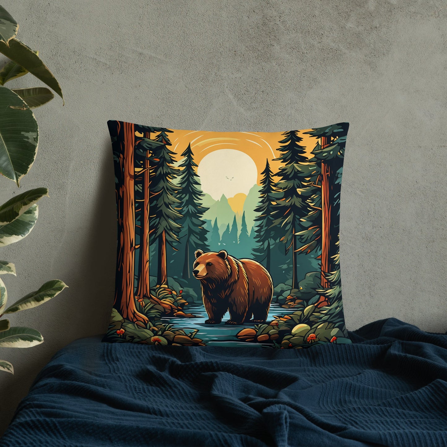 Bear In The Forest Basic Pillow - Pillows - Discovery Co.