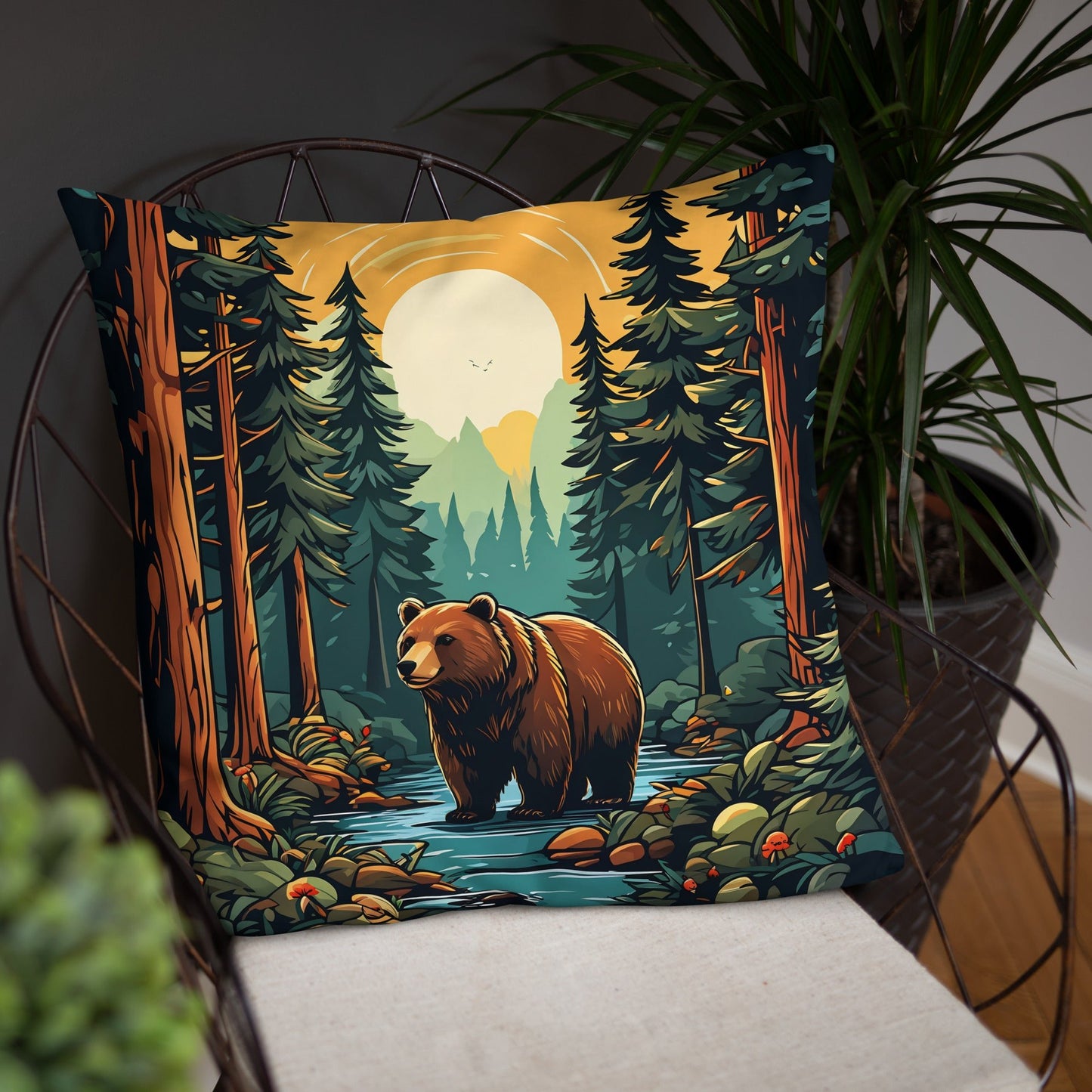 Bear In The Forest Basic Pillow - Pillows - Discovery Co.