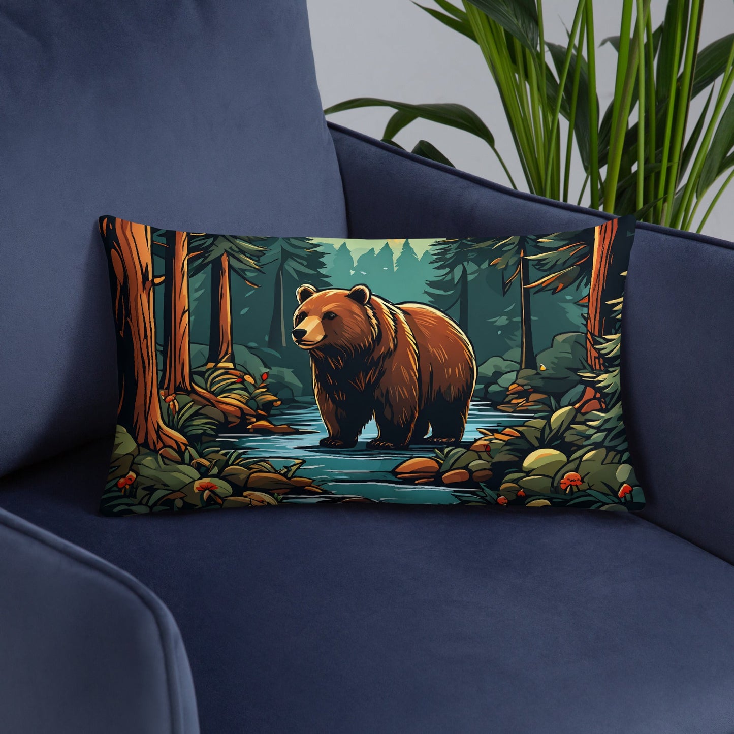 Bear In The Forest Basic Pillow - Pillows - Discovery Co.