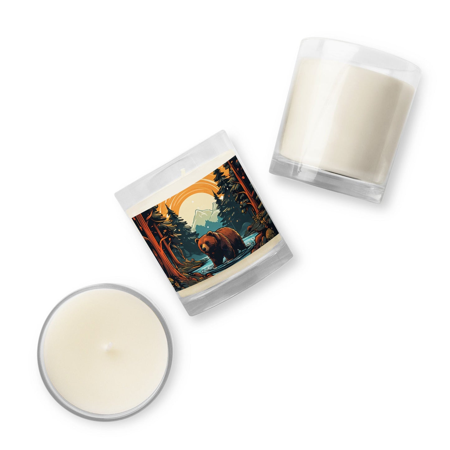 Bear In The Forest Glass Jar Soy Wax Candle - Candles - Discovery Co.