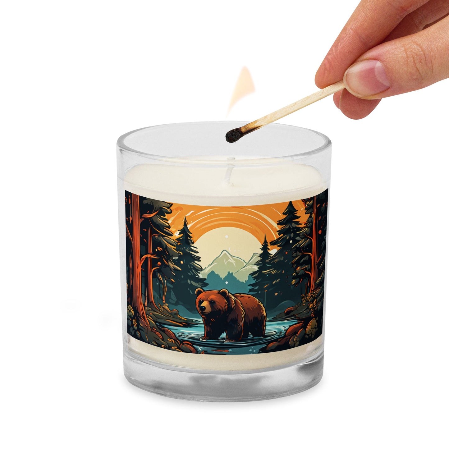 Bear In The Forest Glass Jar Soy Wax Candle - Candles - Discovery Co.