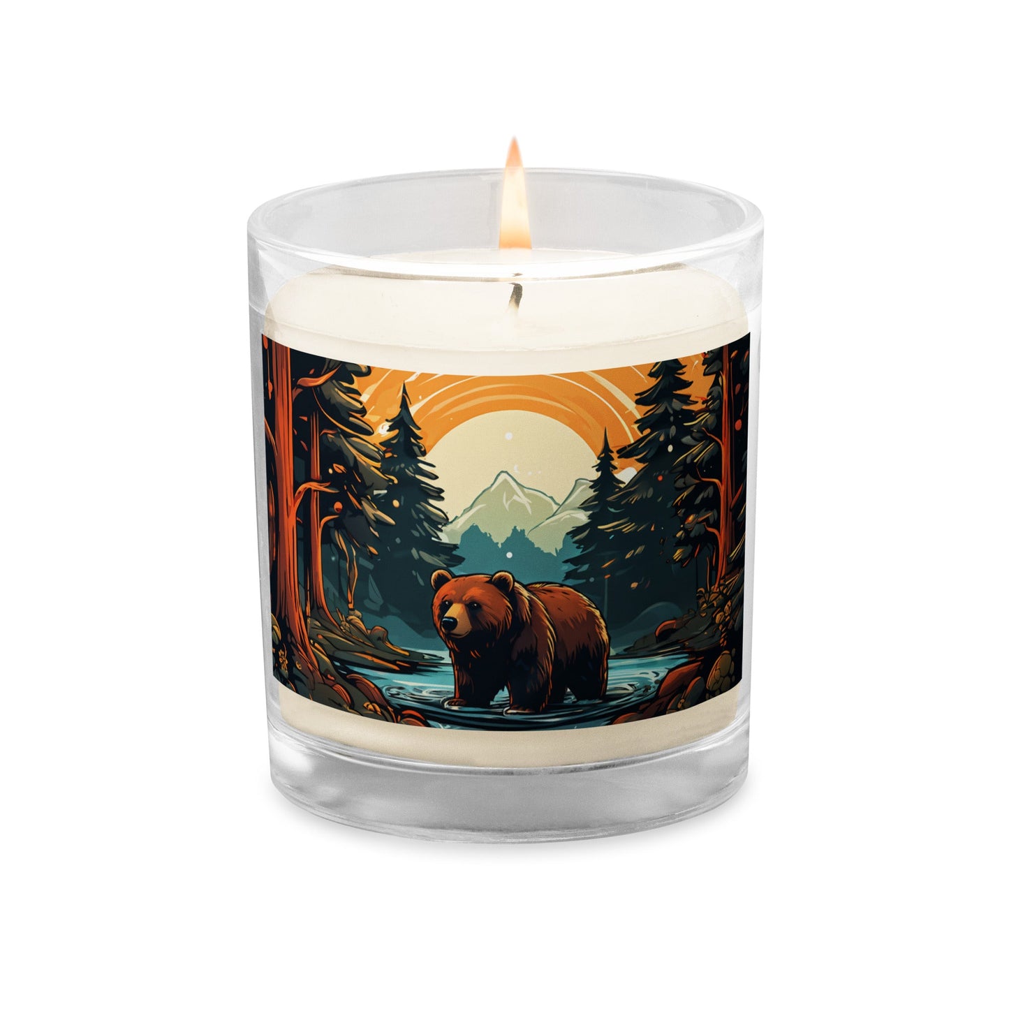 Bear In The Forest Glass Jar Soy Wax Candle - Candles - Discovery Co.