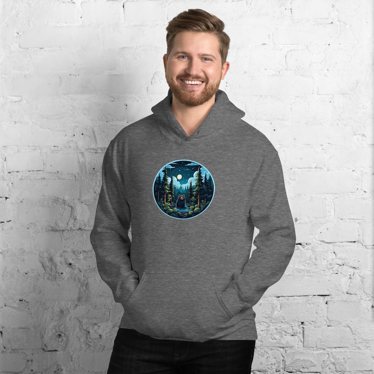 Bear In The River Men's (Unisex) Hoodie - Hoodies - Discovery Co.