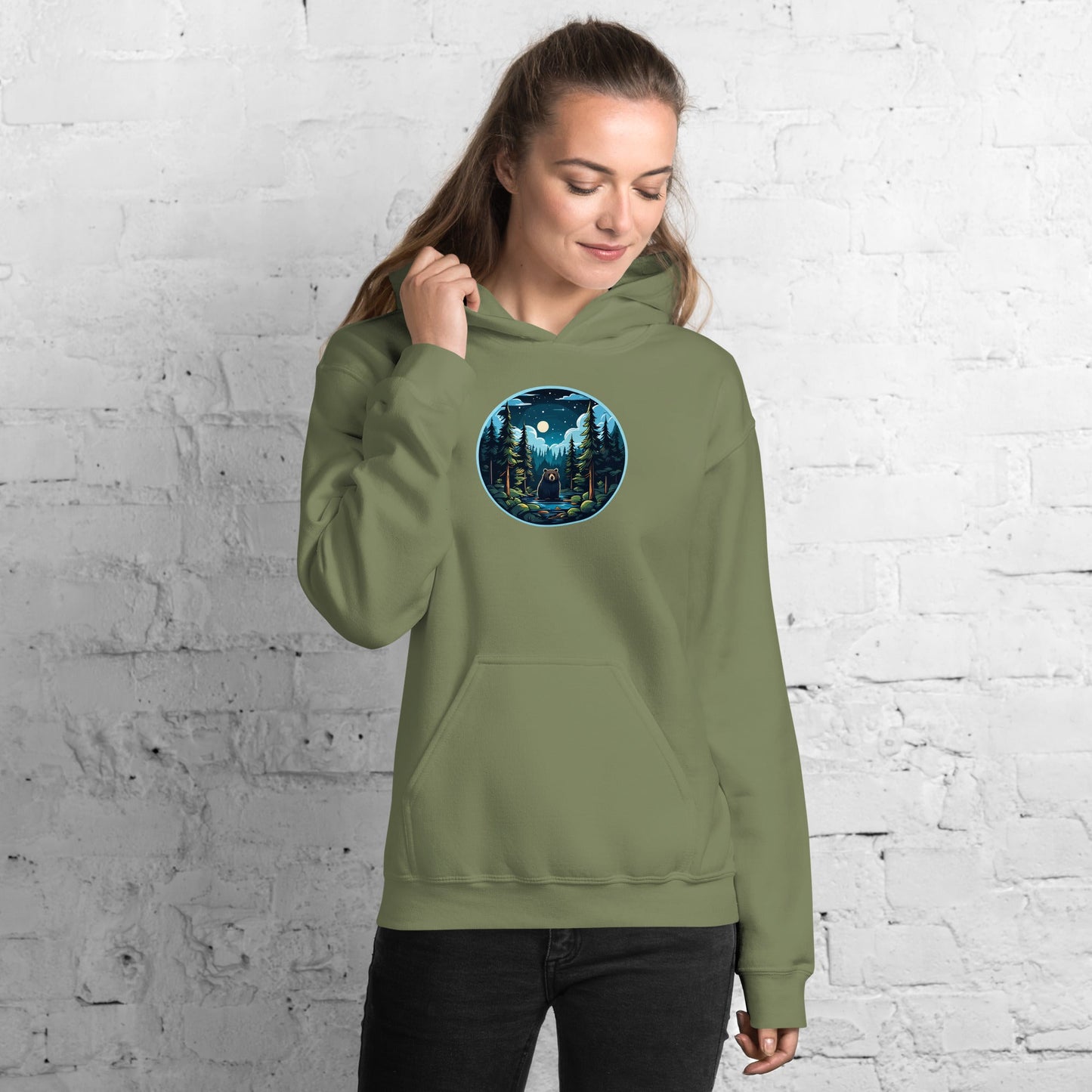 Bear In The River Women's (Unisex) Hoodie - Hoodies - Discovery Co.