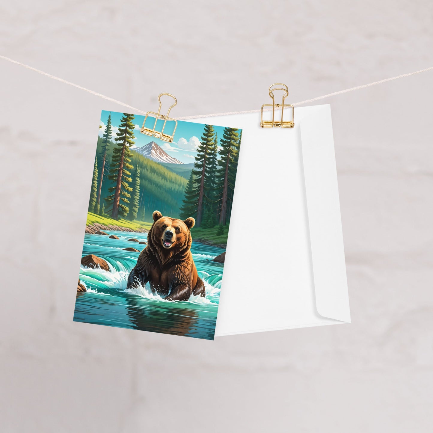 Bear Sitting In The River Greeting Card - Greeting Card - Discovery Co.