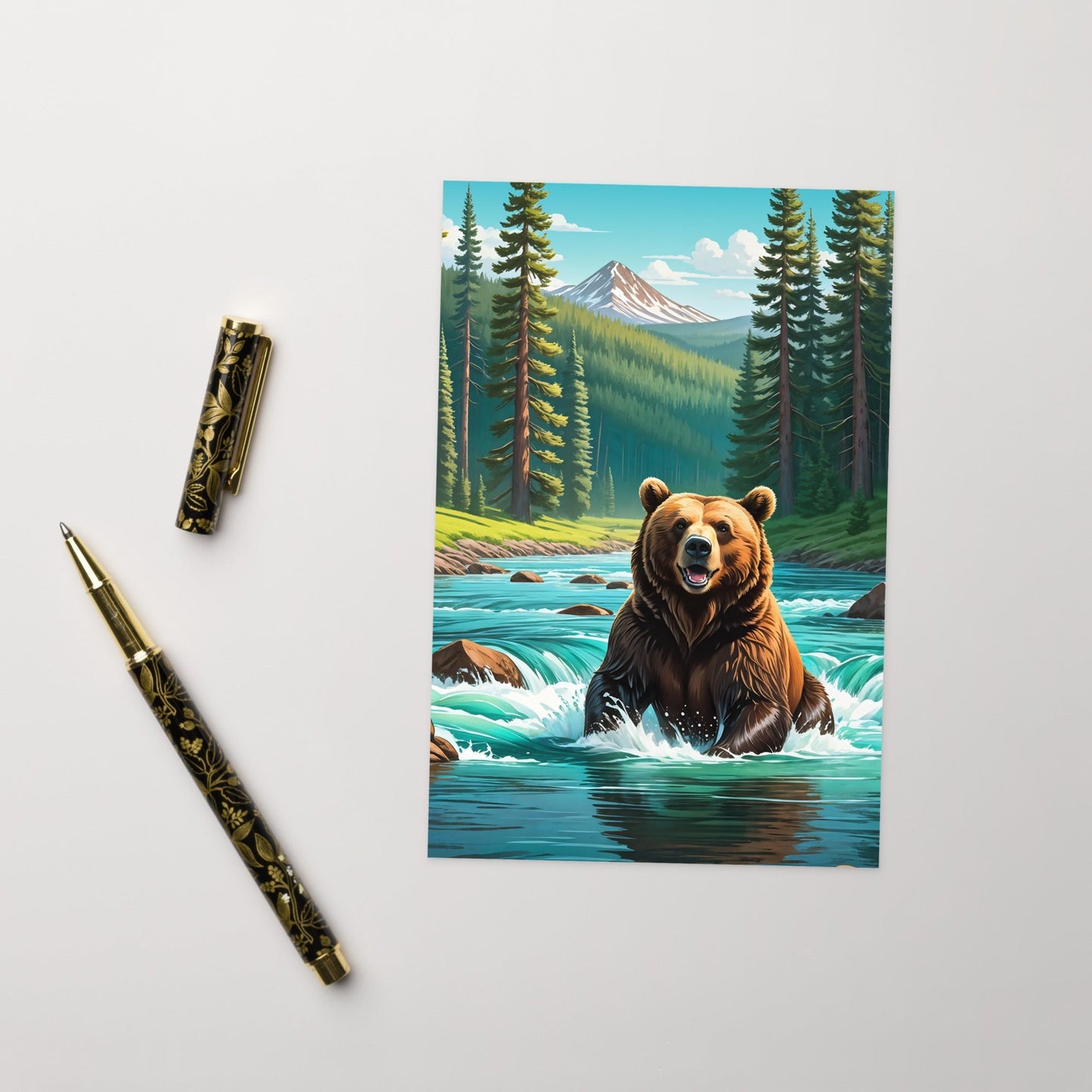 Bear Sitting In The River Greeting Card - Greeting Card - Discovery Co.
