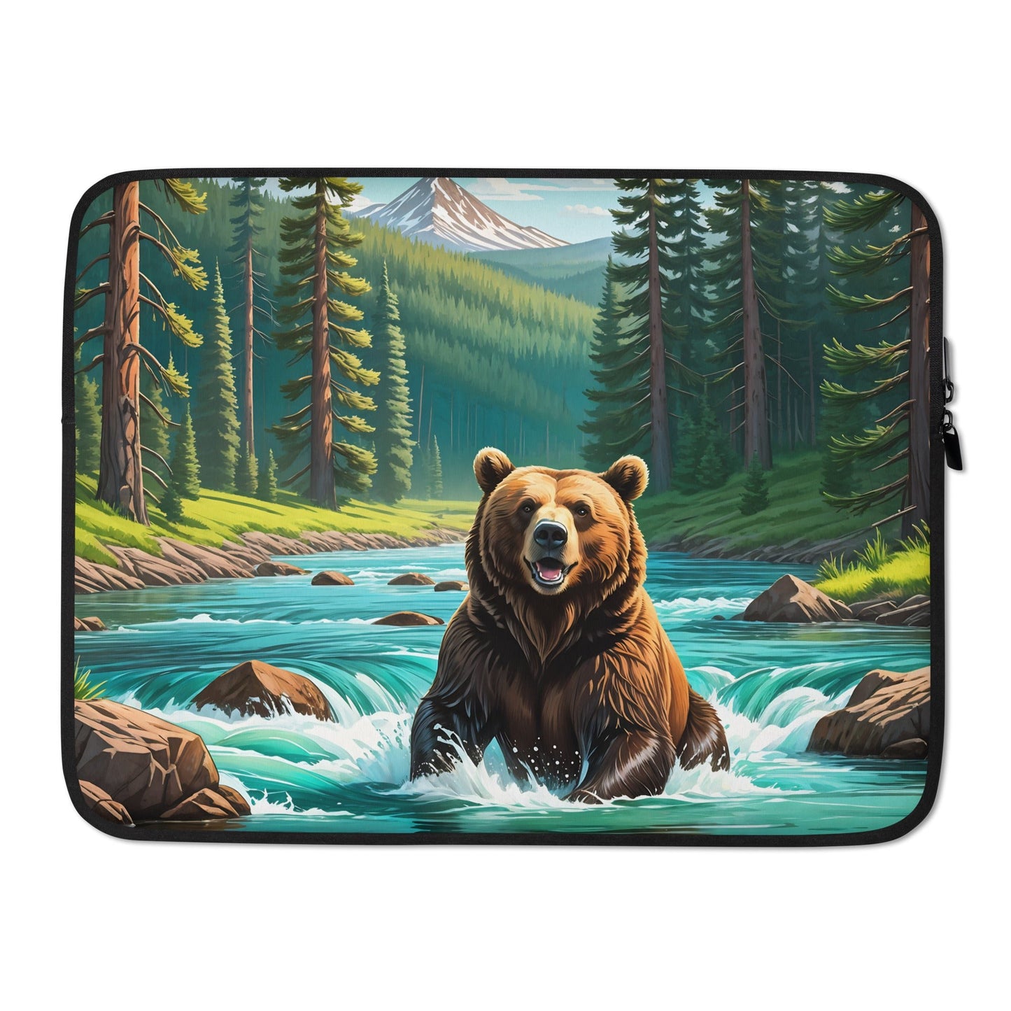 Bear Sitting In The River Laptop Sleeve - Laptop Cases - Discovery Co.