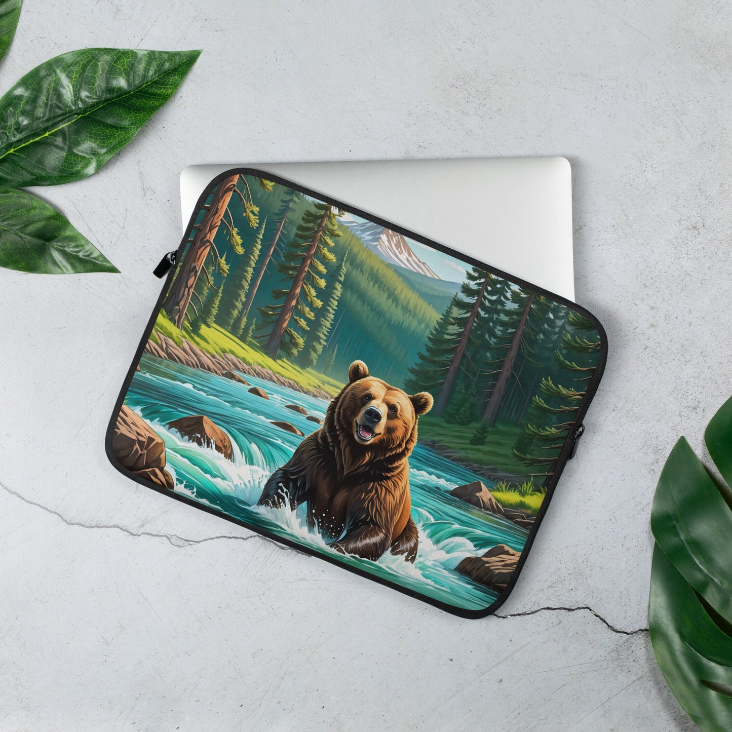 Bear Sitting In The River Laptop Sleeve - Laptop Cases - Discovery Co.