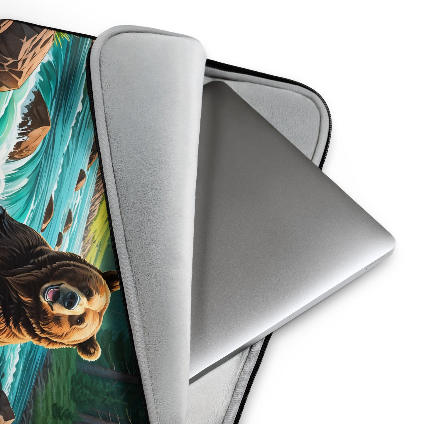 Bear Sitting In The River Laptop Sleeve - Laptop Cases - Discovery Co.