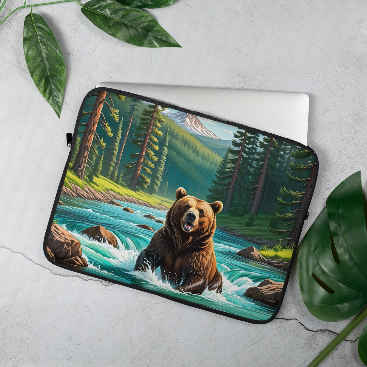 Bear Sitting In The River Laptop Sleeve - Laptop Cases - Discovery Co.