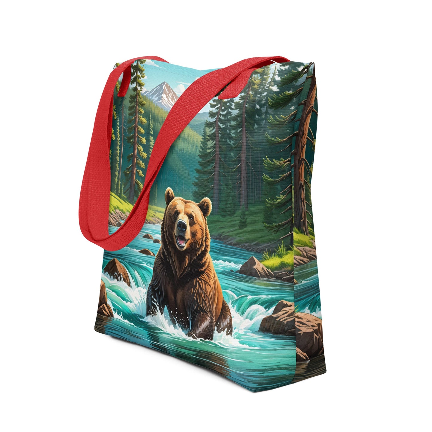Bear Sitting In The River Tote Bag - Tote Bags - Discovery Co.