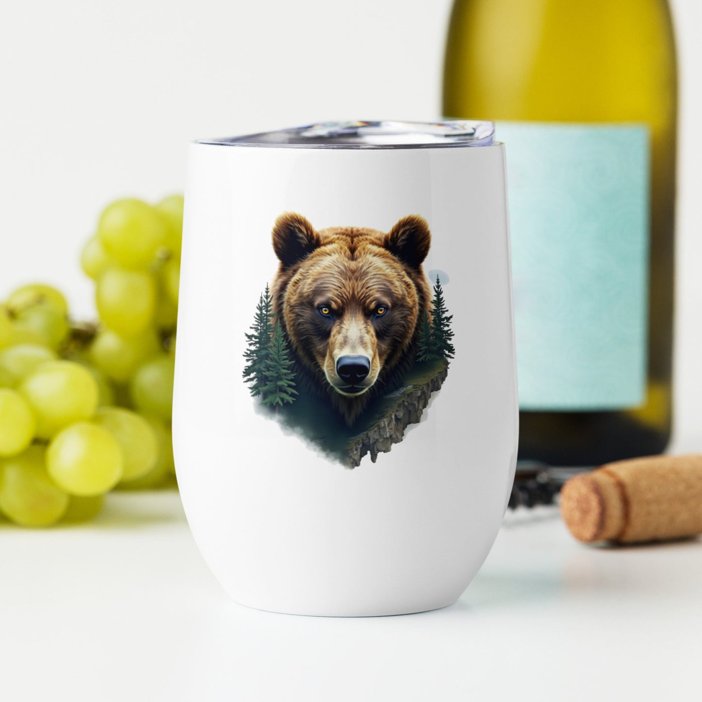 Bear Watching Stainless Steel Wine Tumbler - Steel Tumbler - Discovery Co.