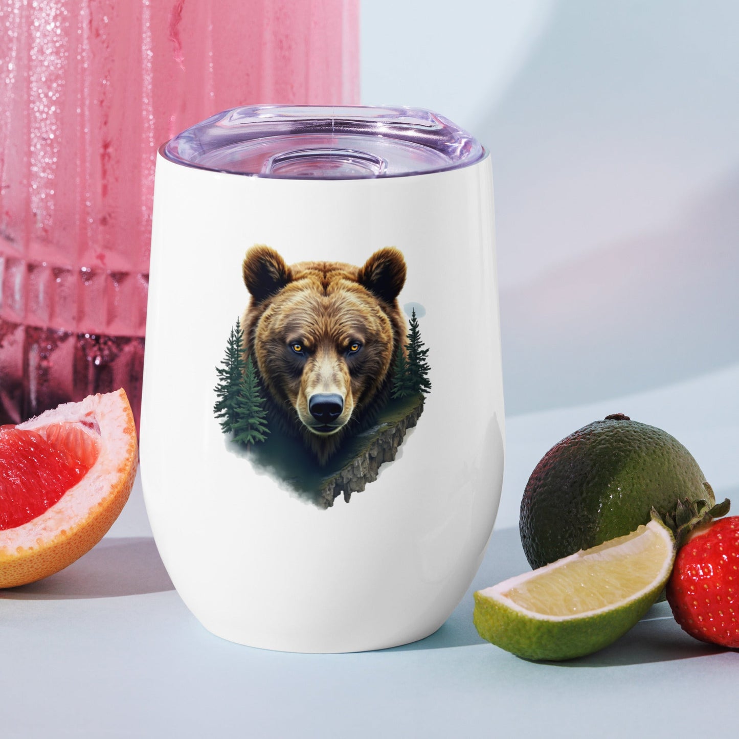 Bear Watching Stainless Steel Wine Tumbler - Steel Tumbler - Discovery Co.