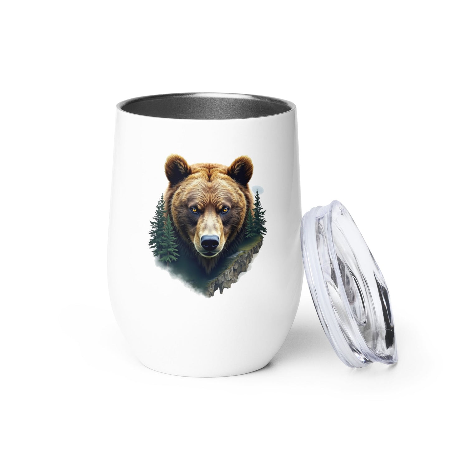Bear Watching Stainless Steel Wine Tumbler - Steel Tumbler - Discovery Co.