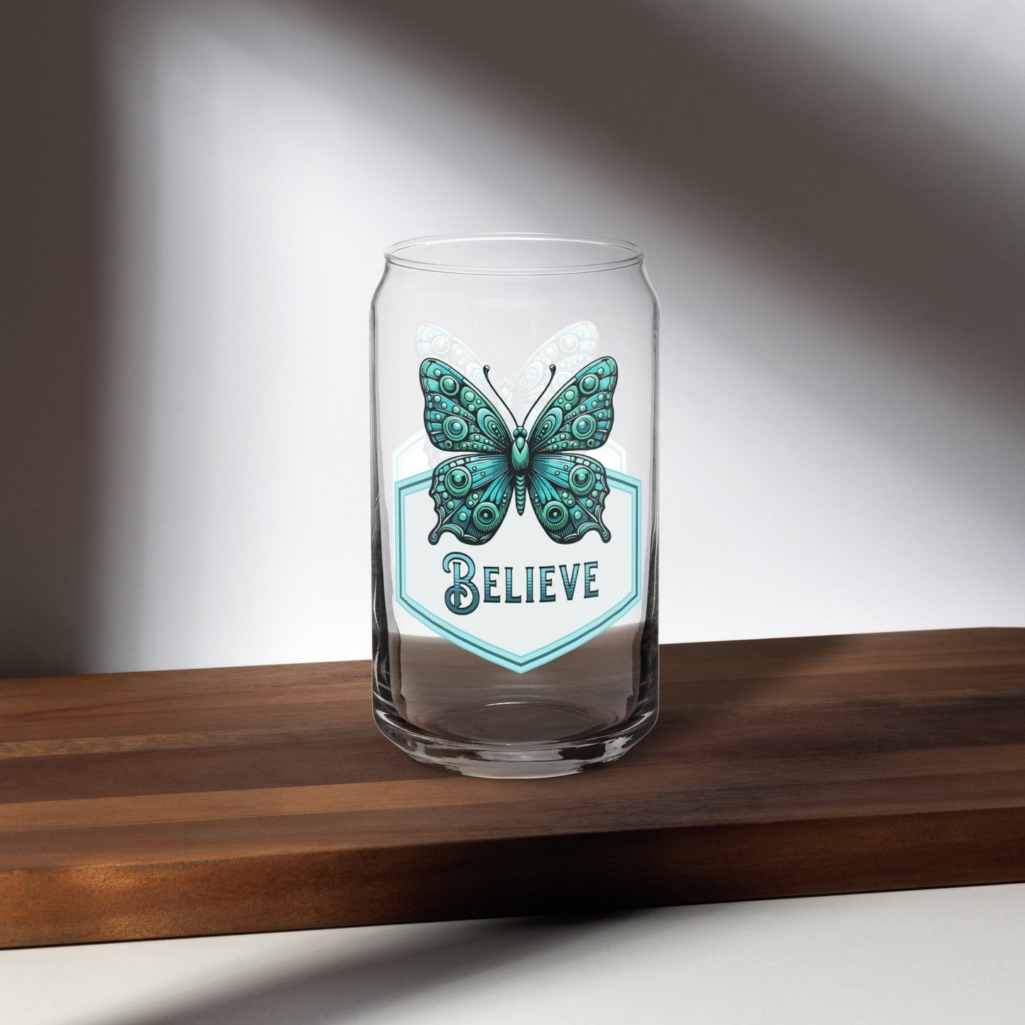 Believe - Butterfly Can - Shaped Glass - Can - Shaped Glass - Discovery Co.