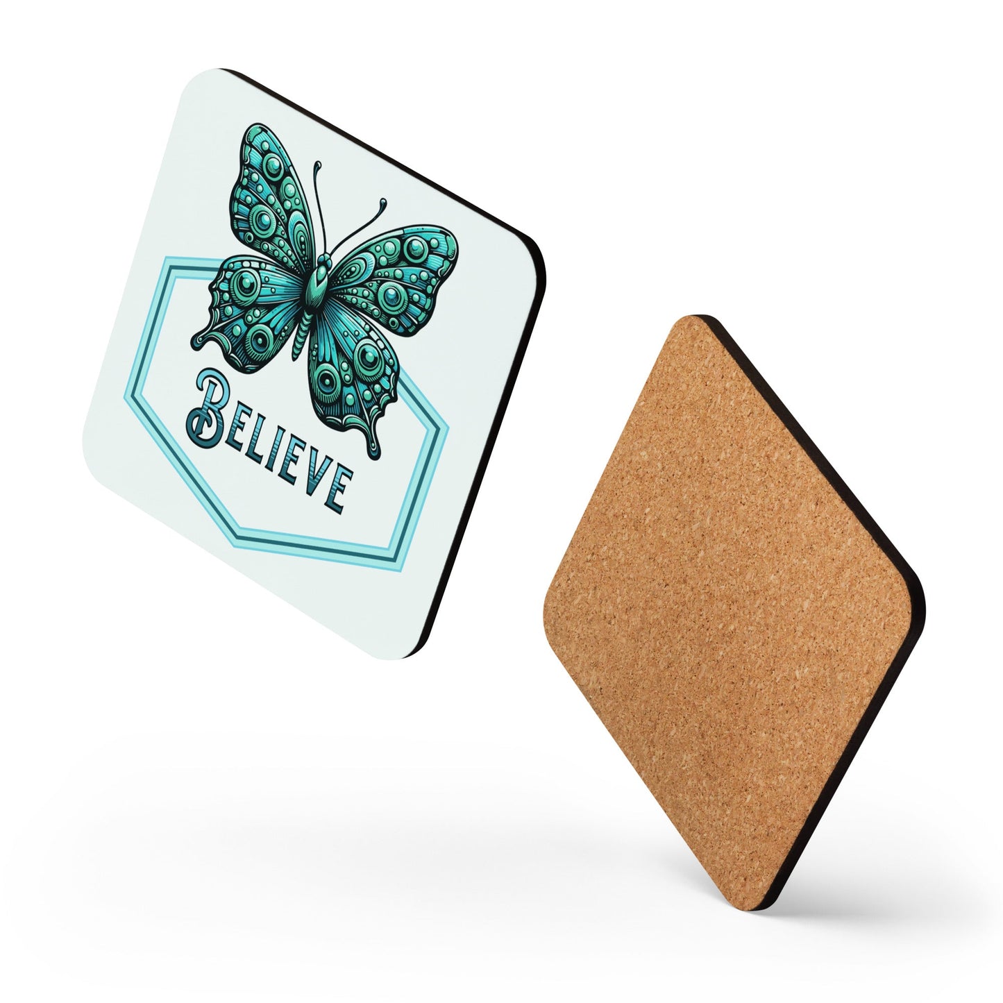 Believe - Butterfly Cork - Back Coaster - Coasters - Discovery Co.