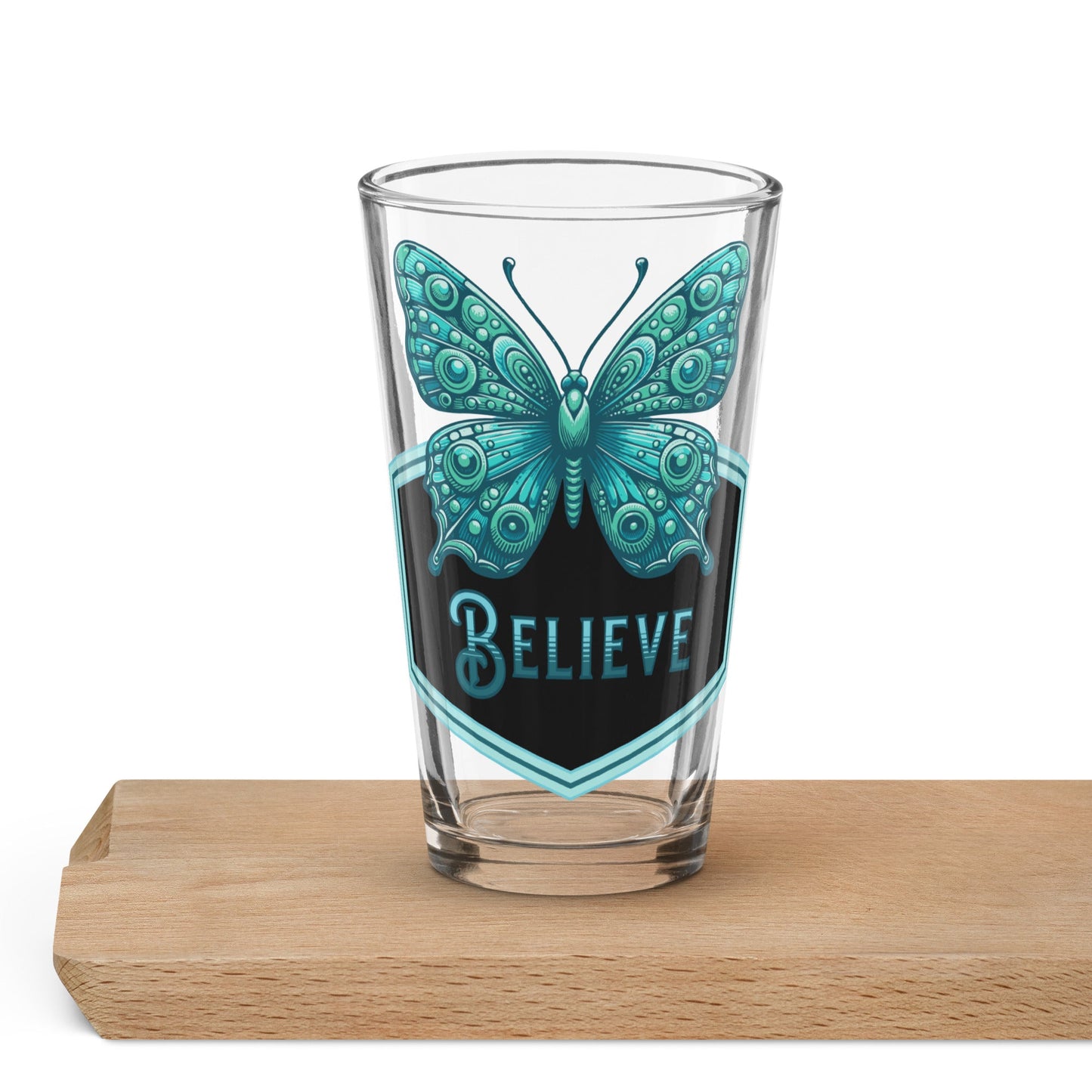 Believe - Butterfly II Pint Glass - Beer Glass - Discovery Co.
