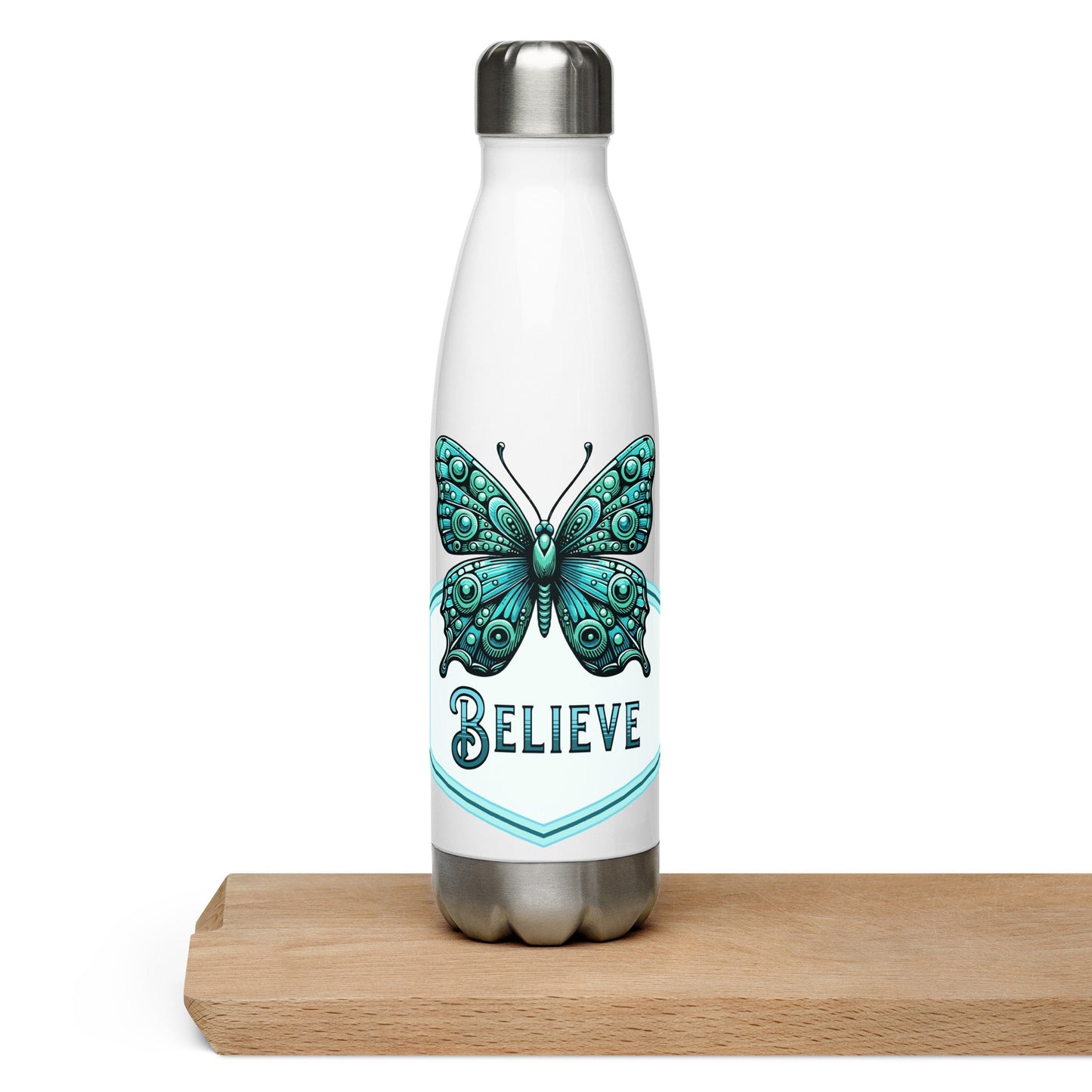 Believe - Butterfly Stainless Steel Water Bottle - Stainless Steel Water Bottle - Discovery Co.