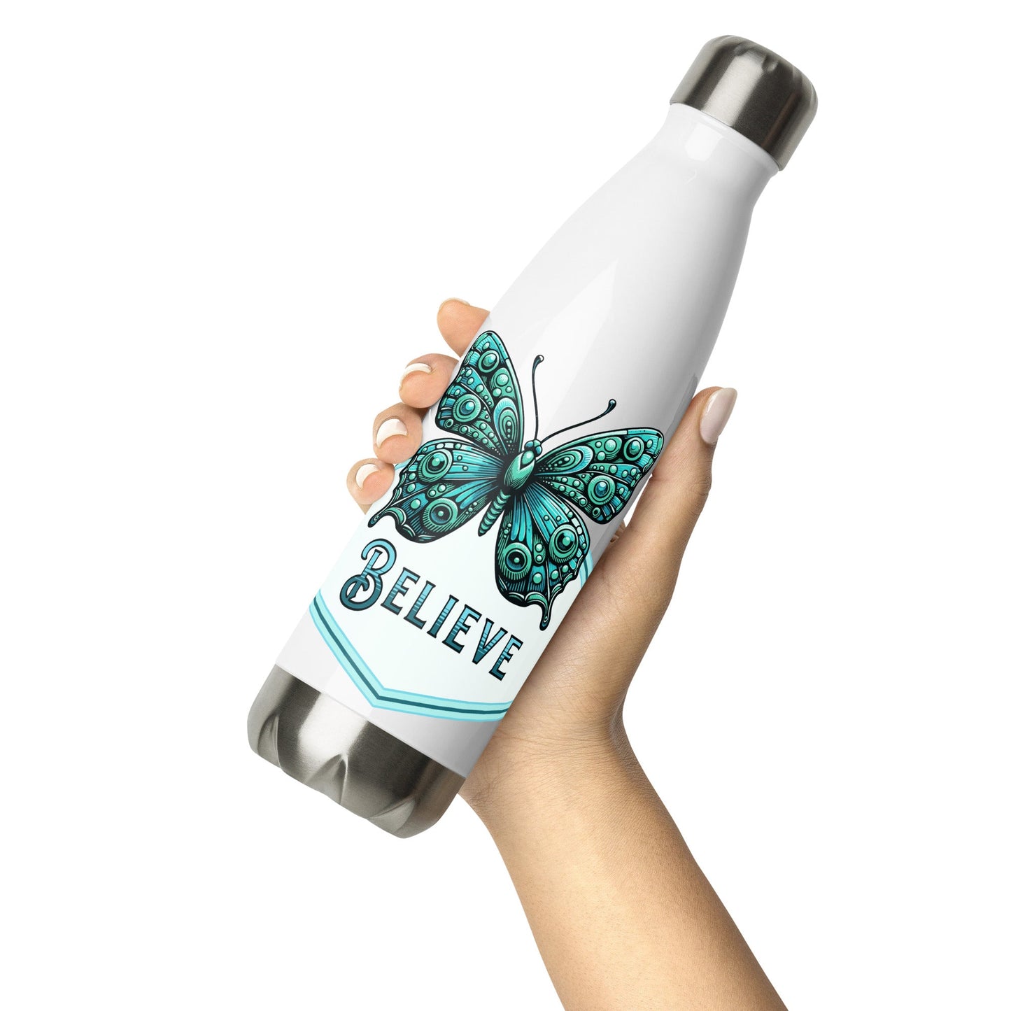 Believe - Butterfly Stainless Steel Water Bottle - Stainless Steel Water Bottle - Discovery Co.