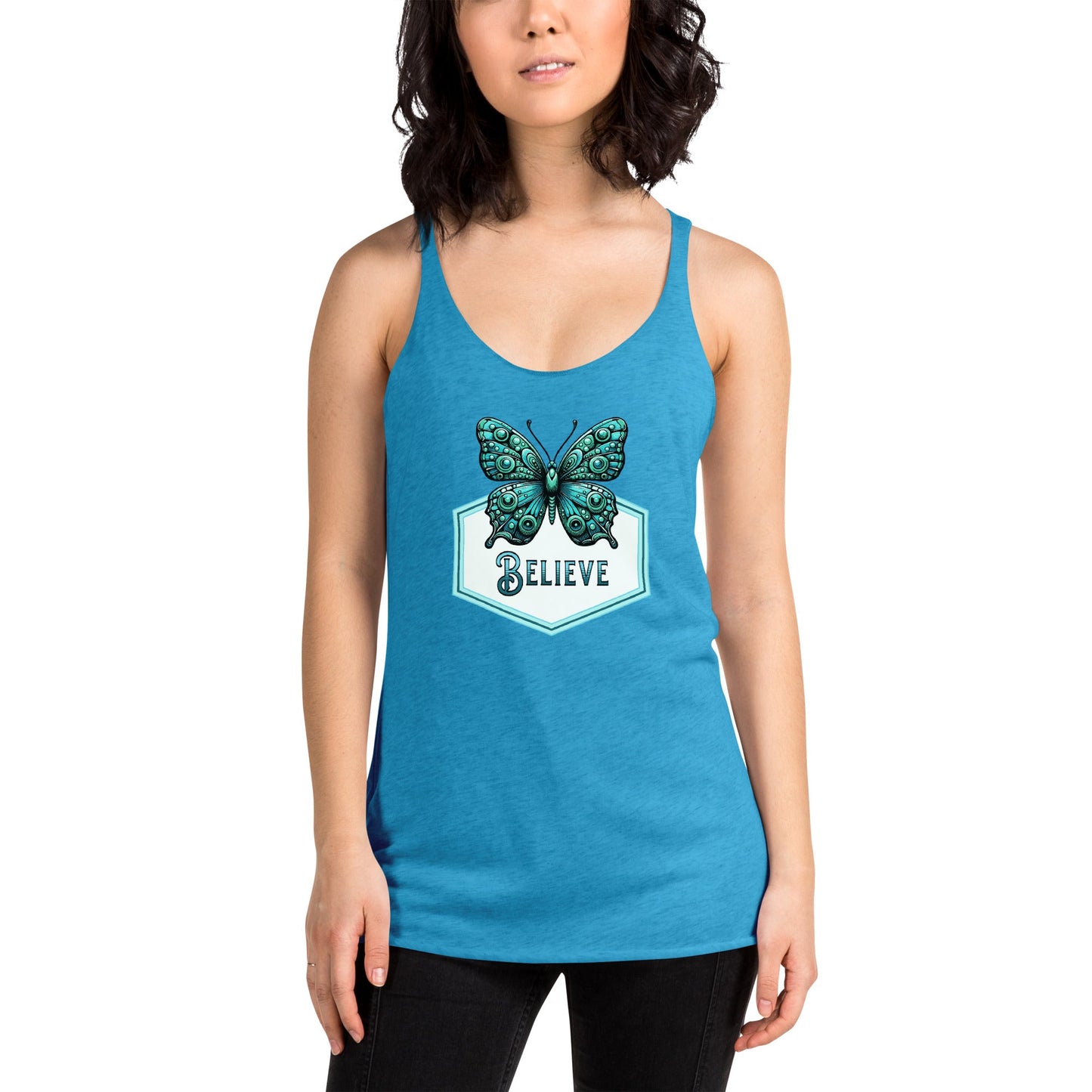 Believe - Butterfly Women's Racerback Tank - Women's Shirts - Discovery Co.