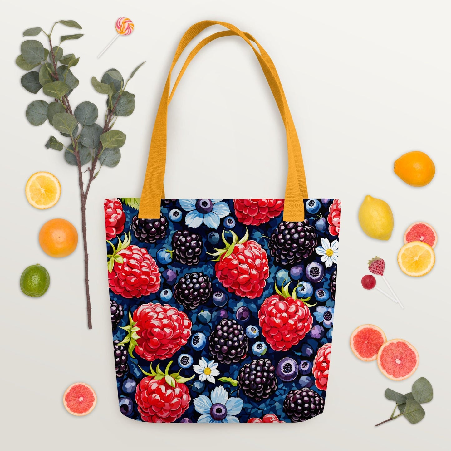 Berries and Flowers Tote Bag - Tote Bags - Discovery Co.