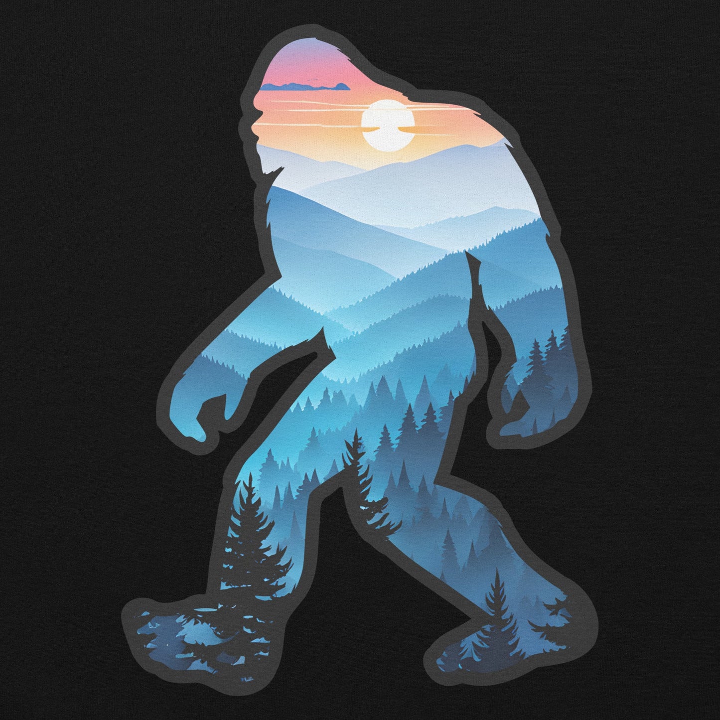 Bigfoot Blue Mountains Men's (Unisex) Hoodie - Hoodies - Discovery Co.