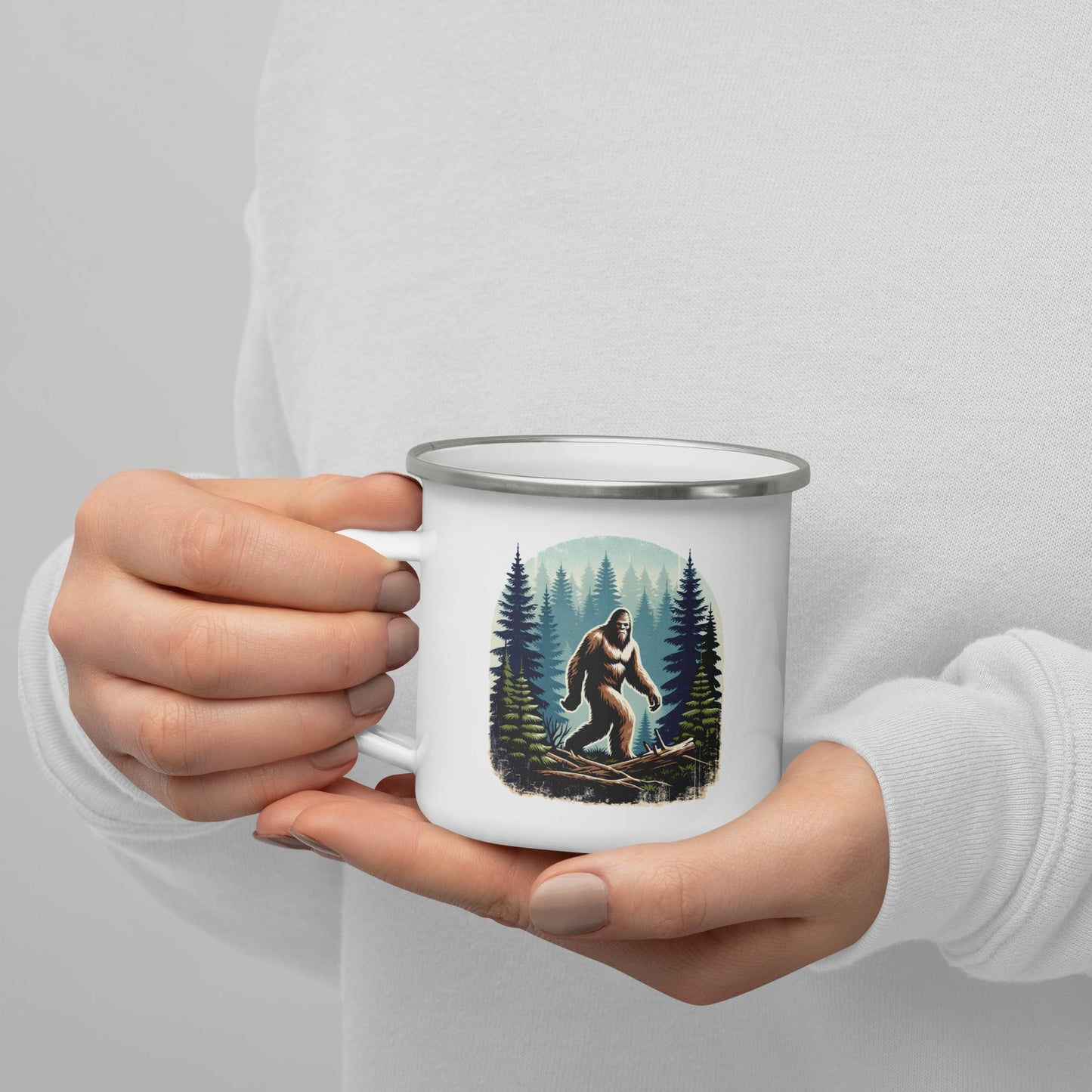 Bigfoot Forest Enamel Mug - Mugs - Discovery Co.