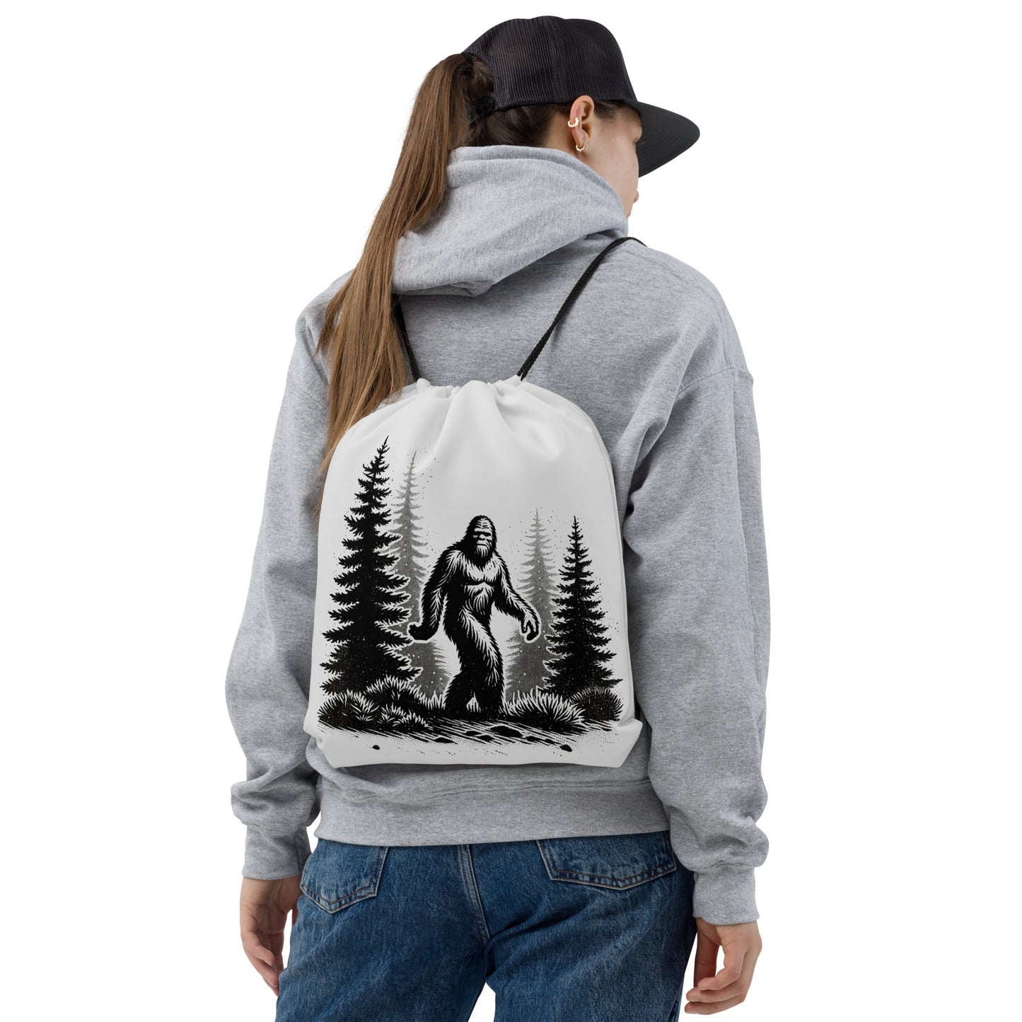 Bigfoot Forest II Drawstring Bag - Drawstring Bag - Discovery Co.