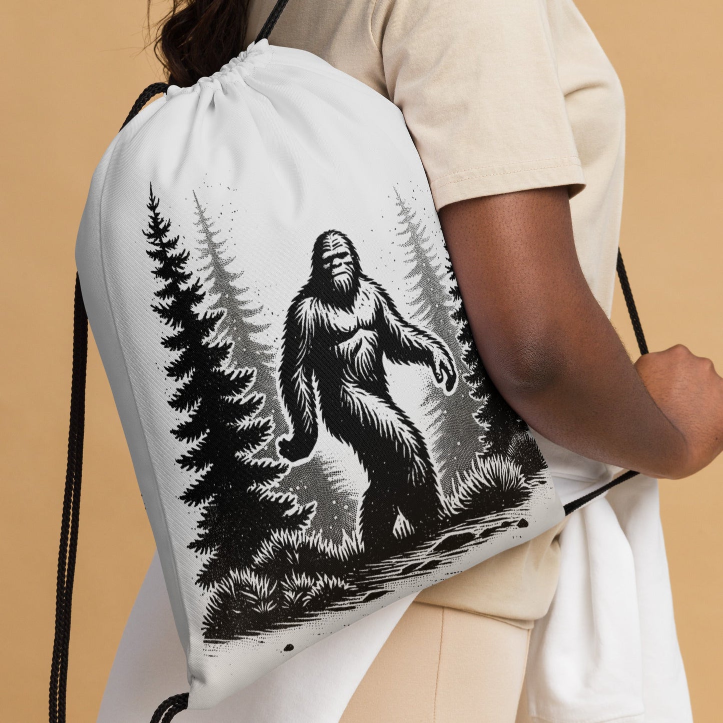 Bigfoot Forest II Drawstring Bag - Drawstring Bag - Discovery Co.