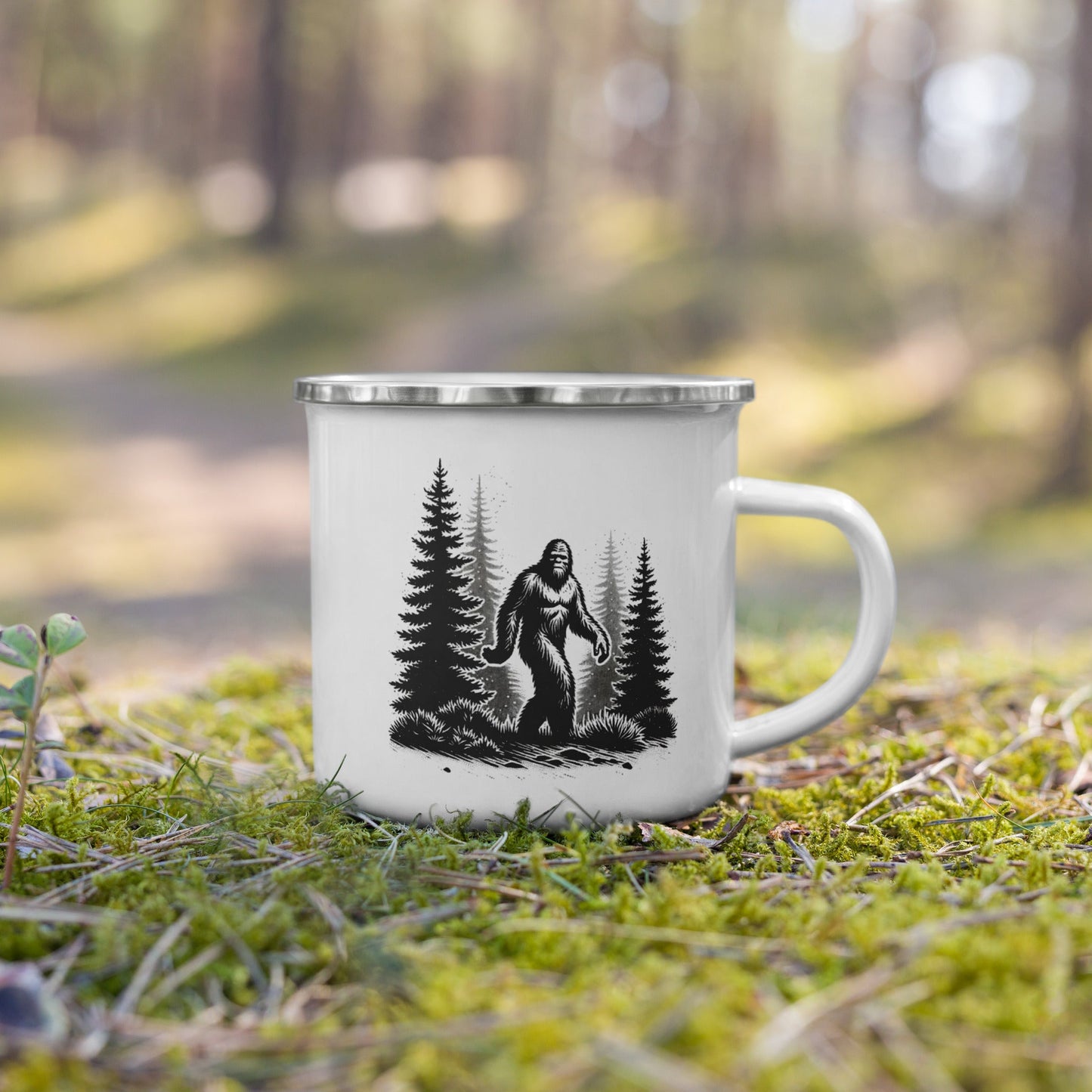 Bigfoot Forest II Enamel Mug - Mugs - Discovery Co.
