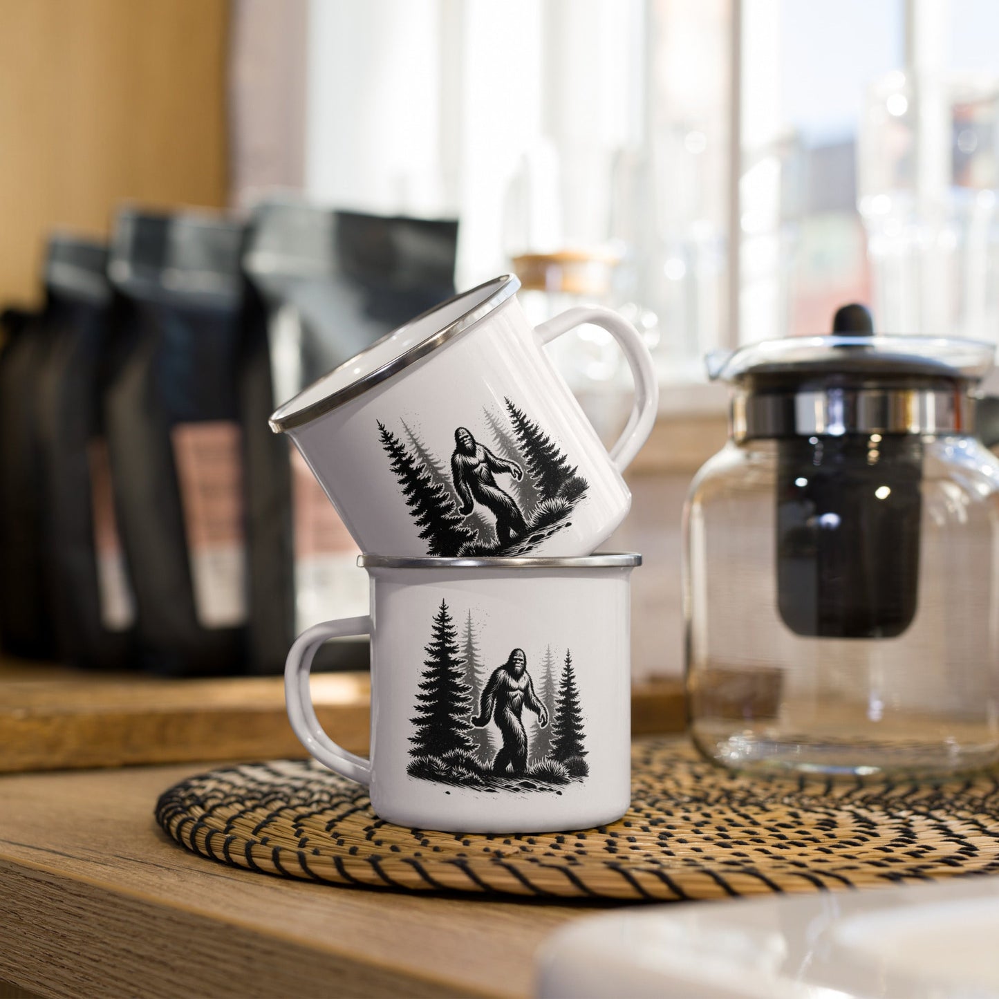 Bigfoot Forest II Enamel Mug - Mugs - Discovery Co.