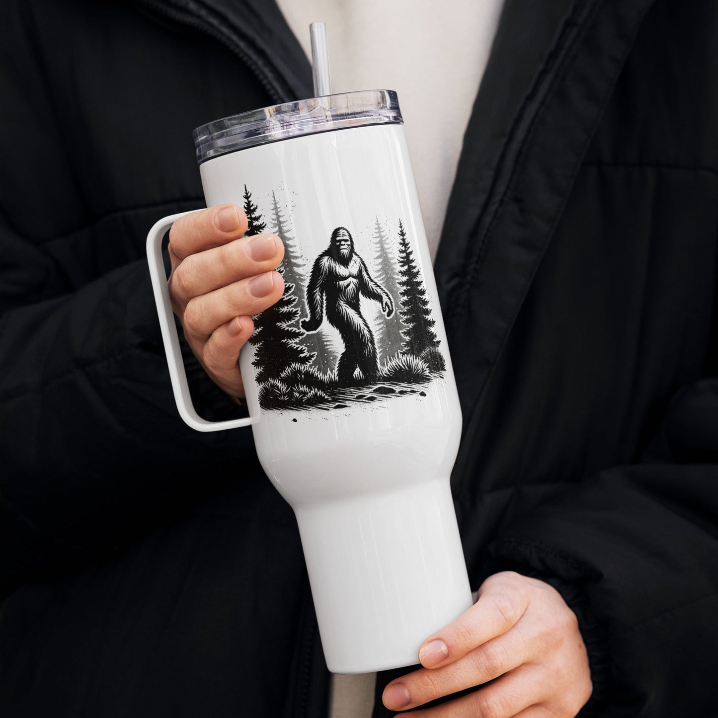 Bigfoot Forest II Travel Mug With Handle (25 oz and 40 oz) - Travel Mug - Discovery Co.