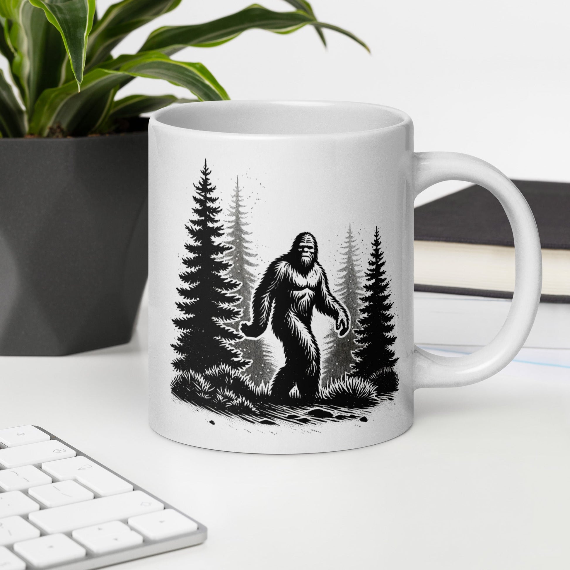 Bigfoot Forest II White Glossy Mug (11 oz, 15 oz, 20 oz) - Mugs - Discovery Co.