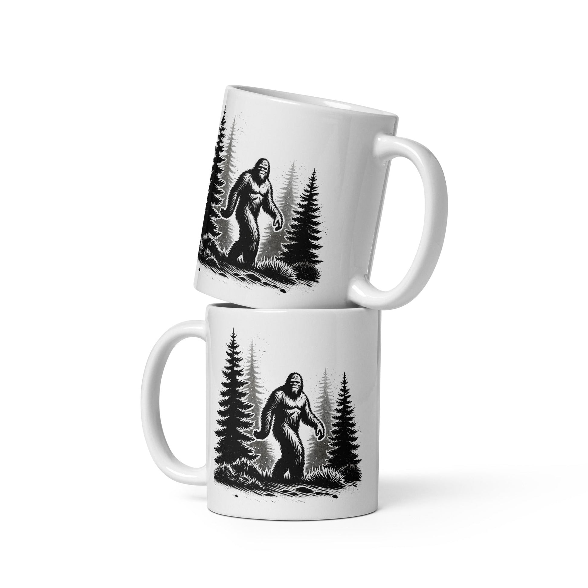 Bigfoot Forest II White Glossy Mug (11 oz, 15 oz, 20 oz) - Mugs - Discovery Co.