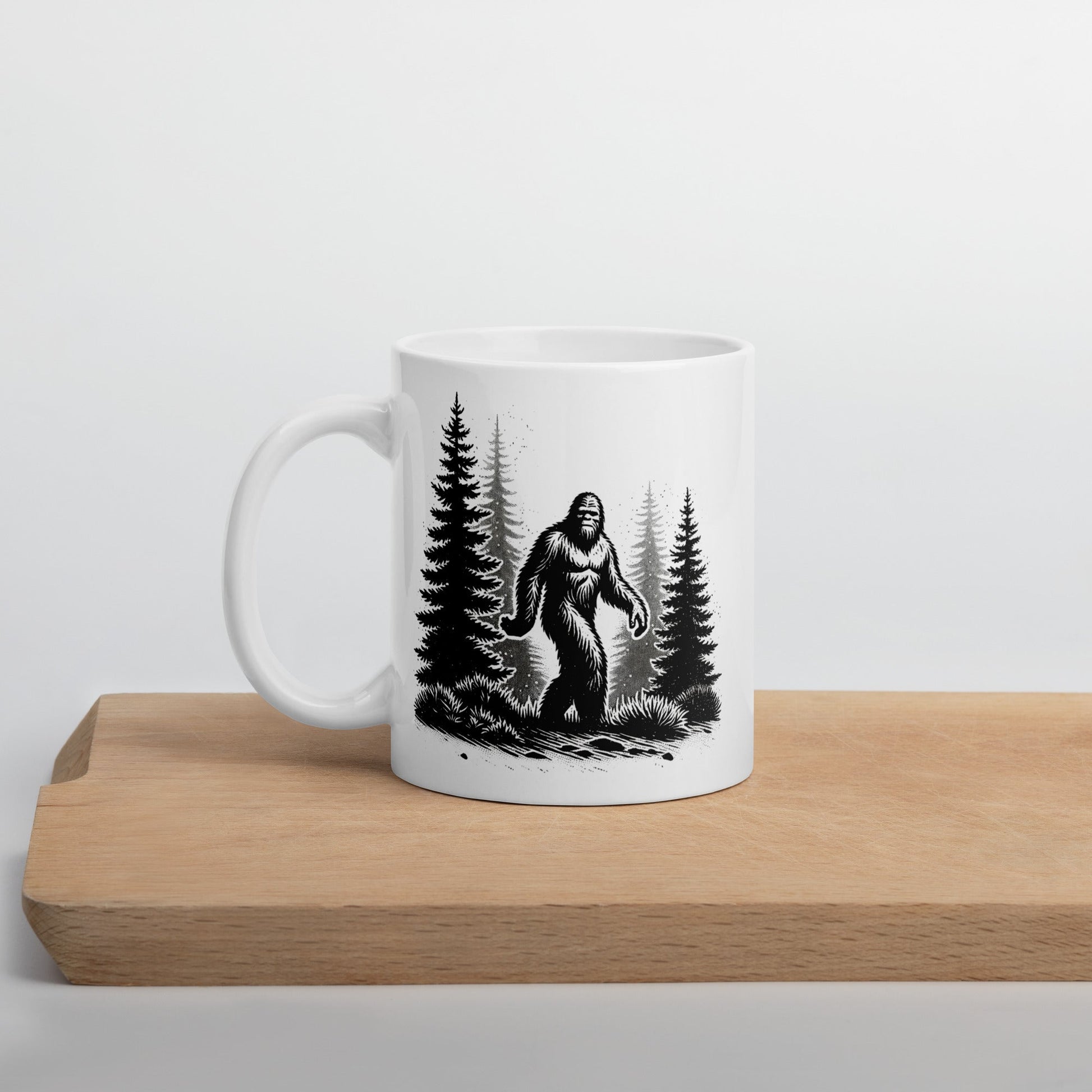 Bigfoot Forest II White Glossy Mug (11 oz, 15 oz, 20 oz) - Mugs - Discovery Co.