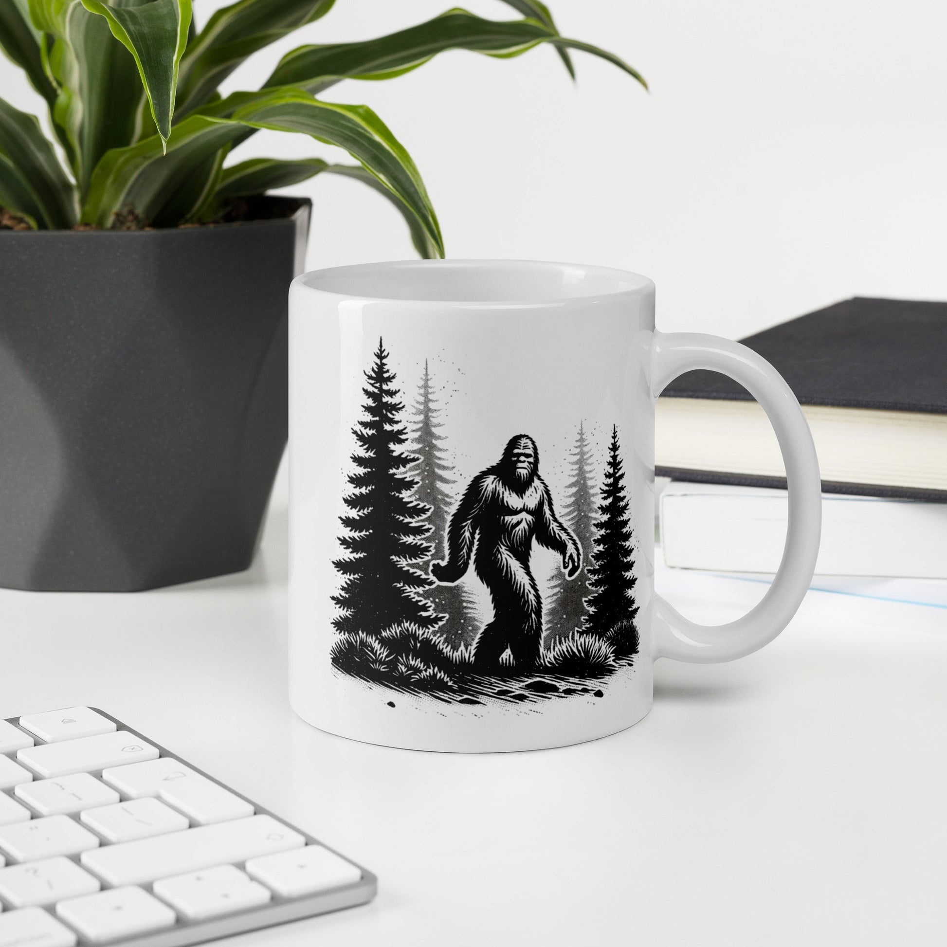 Bigfoot Forest II White Glossy Mug (11 oz, 15 oz, 20 oz) - Mugs - Discovery Co.