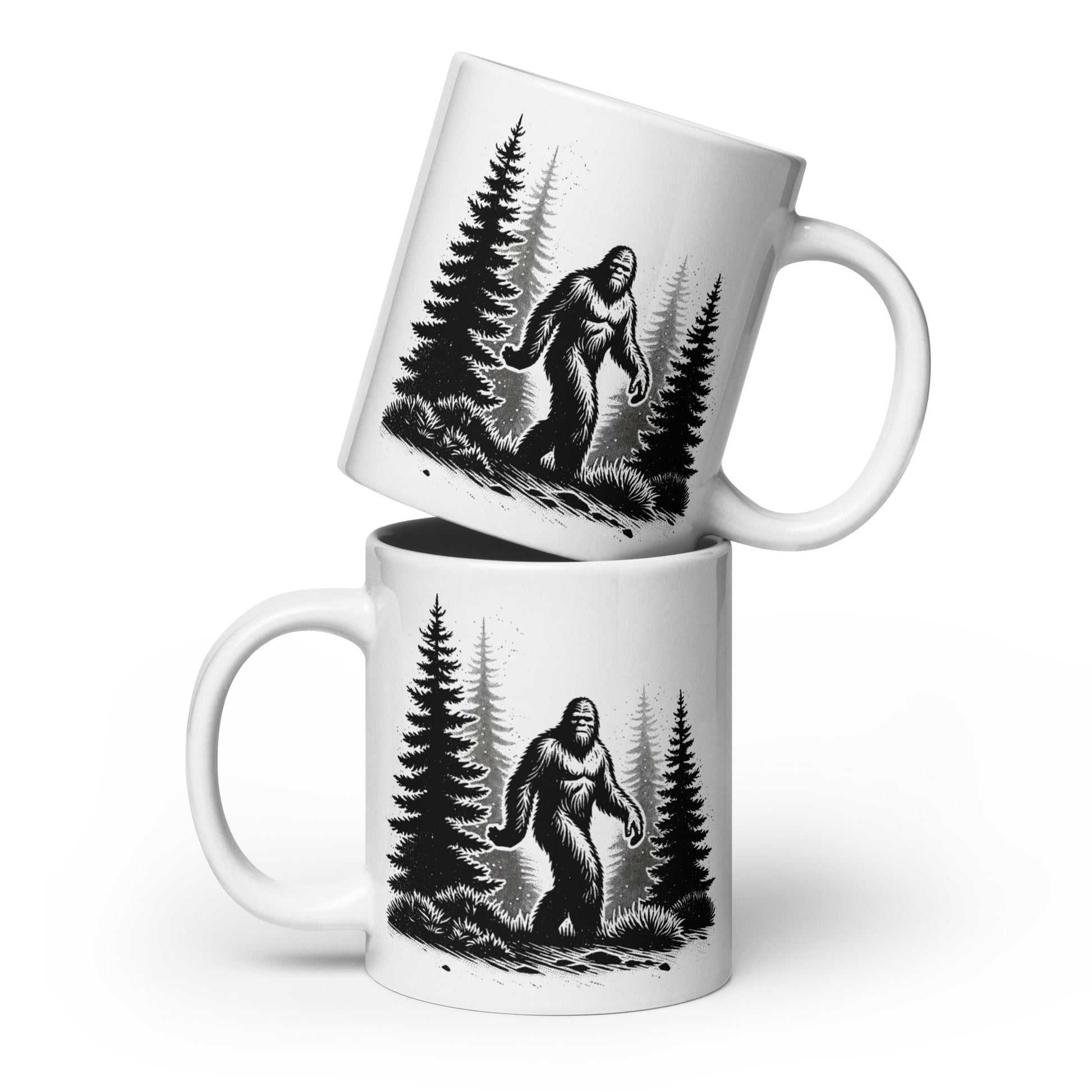 Bigfoot Forest II White Glossy Mug (11 oz, 15 oz, 20 oz) - Mugs - Discovery Co.