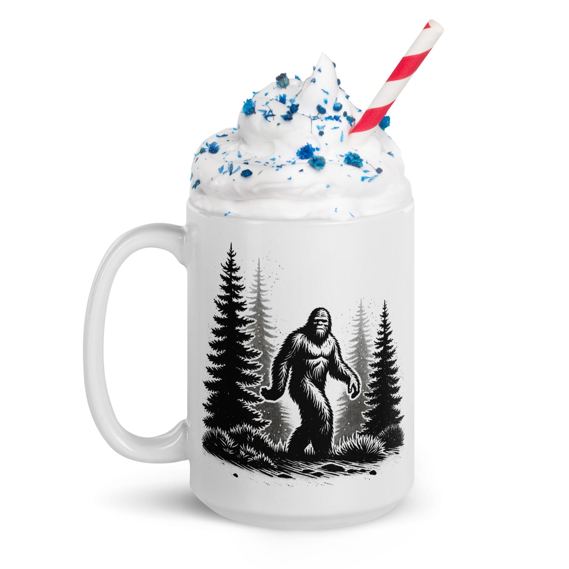 Bigfoot Forest II White Glossy Mug (11 oz, 15 oz, 20 oz) - Mugs - Discovery Co.
