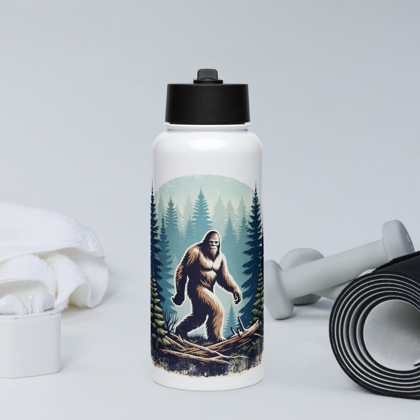 Bigfoot Forest Stainless Steel Water Bottle With Straw Lid - Stainless Steel Water Bottle With Straw Lid - Discovery Co.