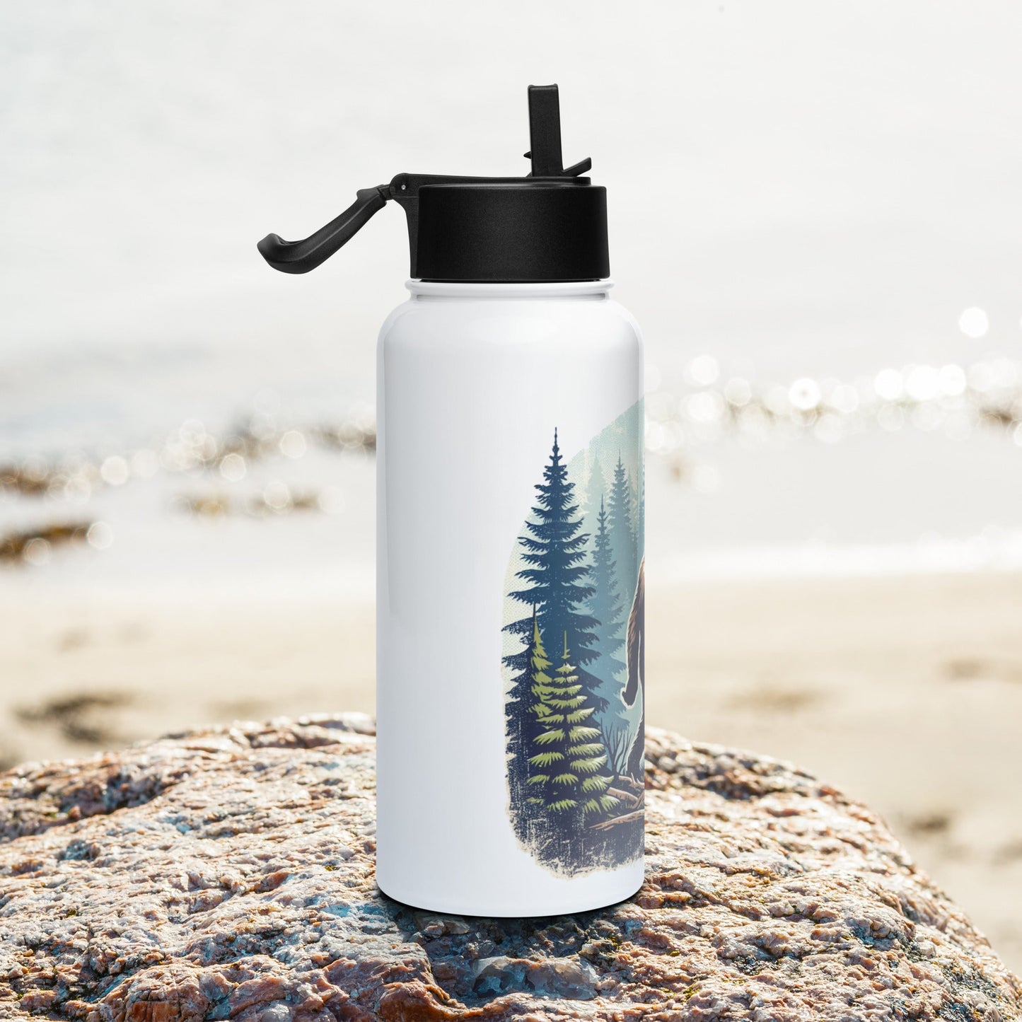 Bigfoot Forest Stainless Steel Water Bottle With Straw Lid - Stainless Steel Water Bottle With Straw Lid - Discovery Co.