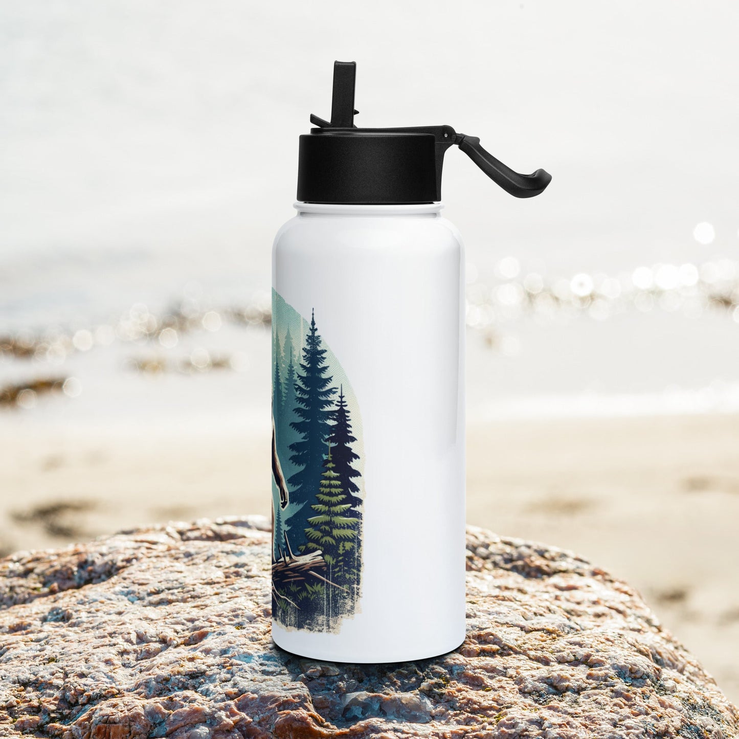 Bigfoot Forest Stainless Steel Water Bottle With Straw Lid - Stainless Steel Water Bottle With Straw Lid - Discovery Co.