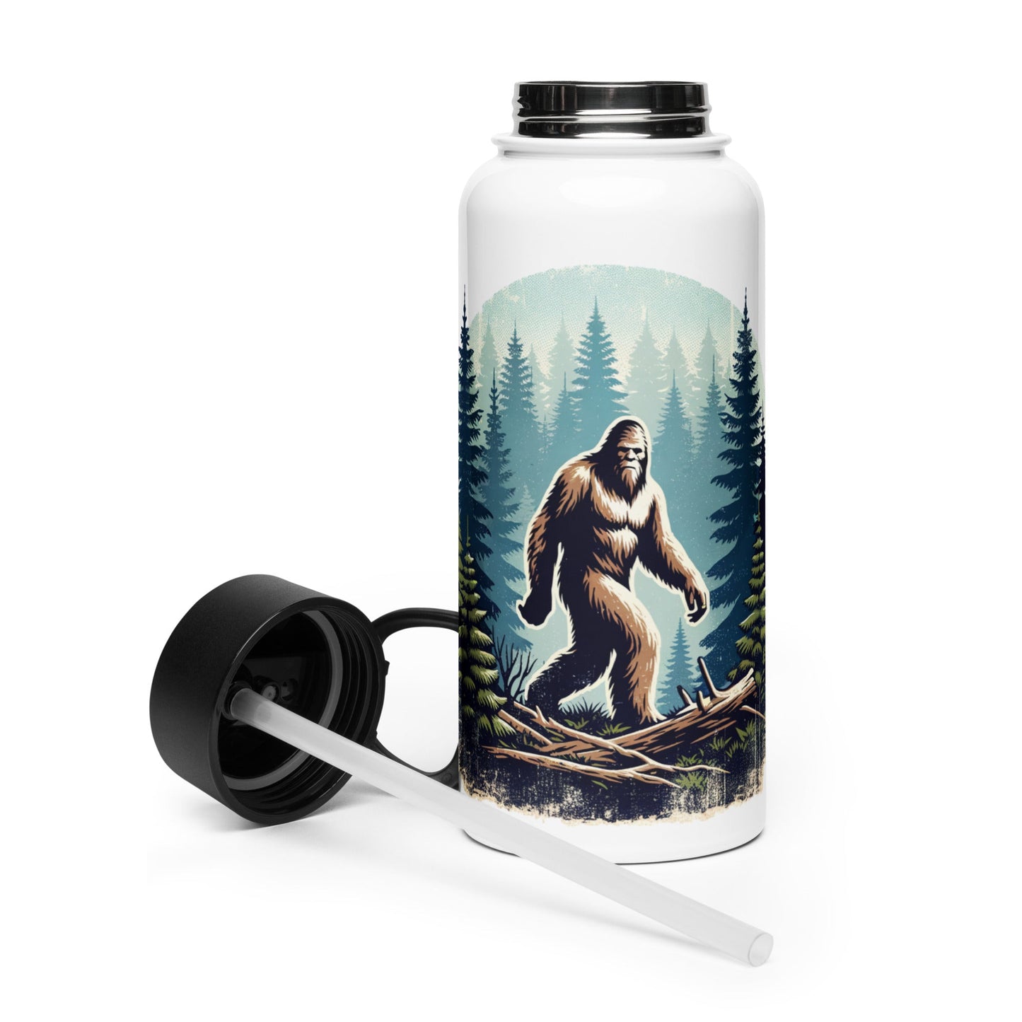 Bigfoot Forest Stainless Steel Water Bottle With Straw Lid - Stainless Steel Water Bottle With Straw Lid - Discovery Co.