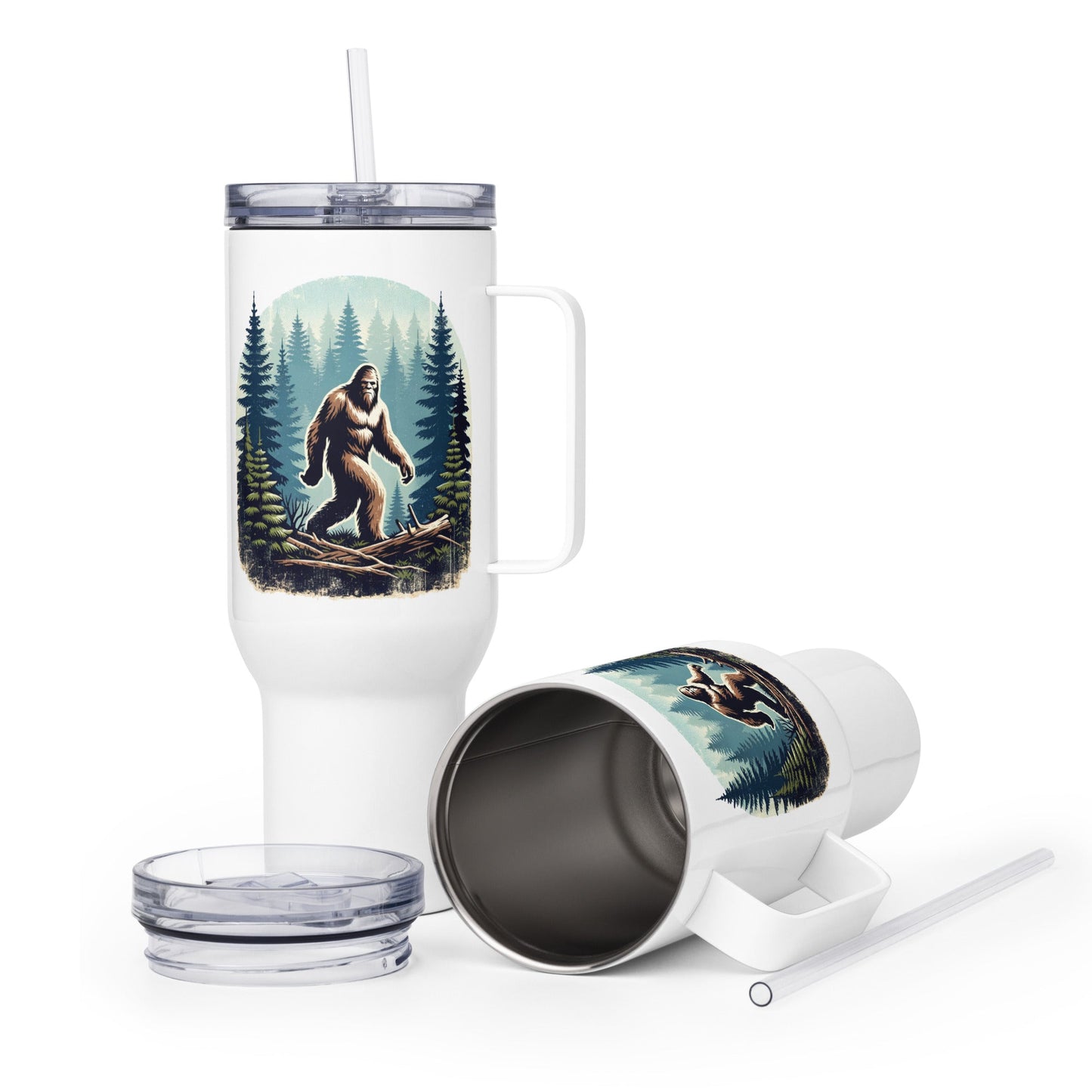 Bigfoot Forest Travel Mug With Handle (25 oz and 40 oz) - Travel Mug - Discovery Co.